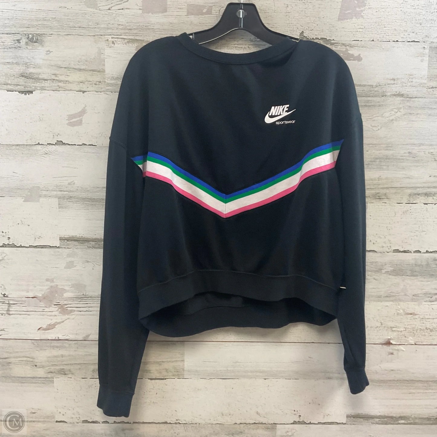 Athletic Sweatshirt Crewneck By Nike Apparel In Black, Size: L