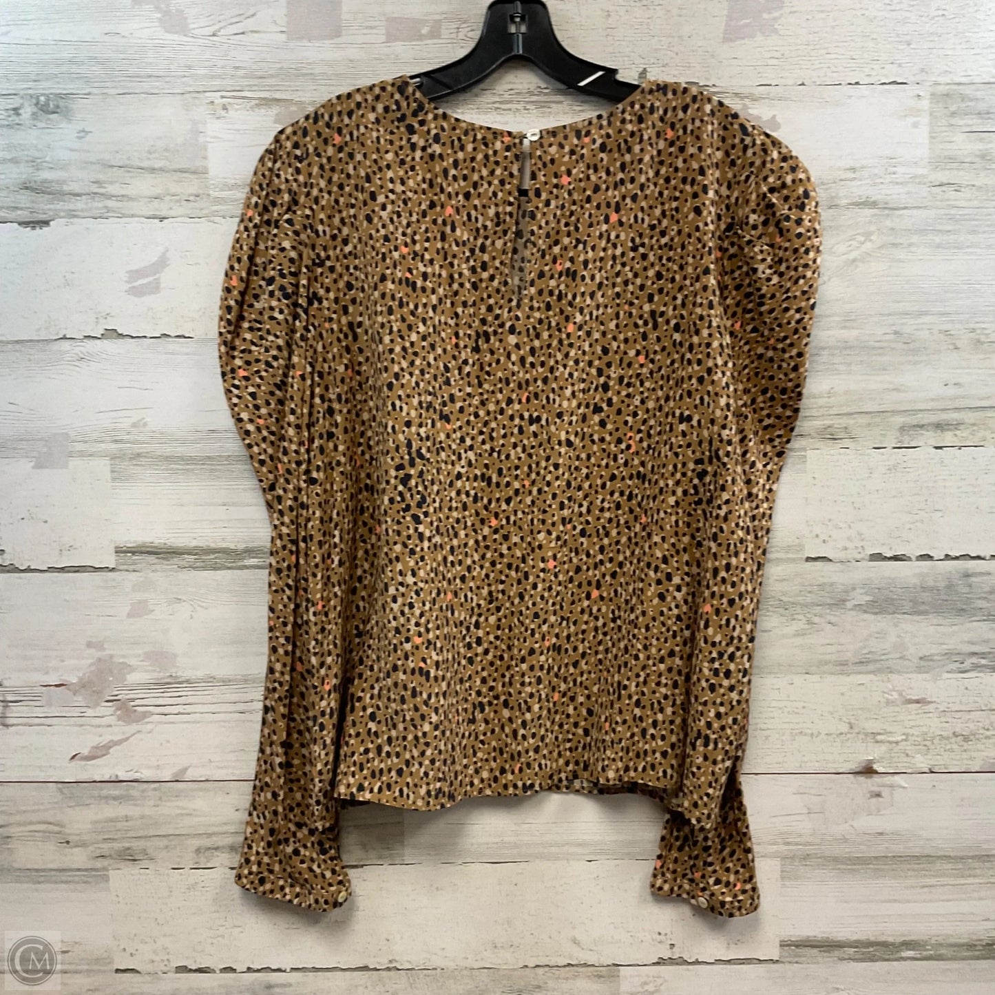 Blouse Long Sleeve By Dolan Left Coast In Brown, Size: L