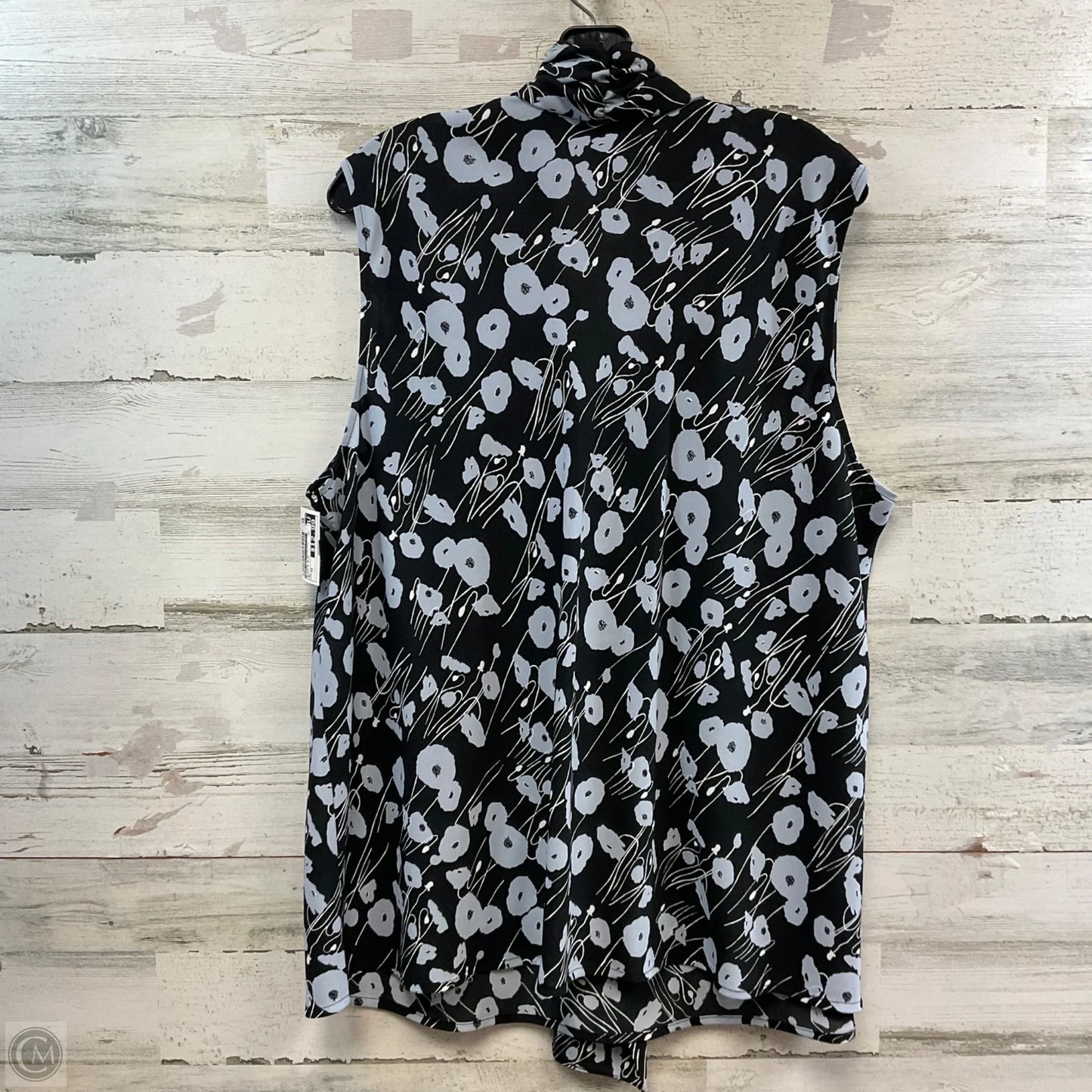Blouse Sleeveless By Bar Iii In Black & Blue, Size: 3x