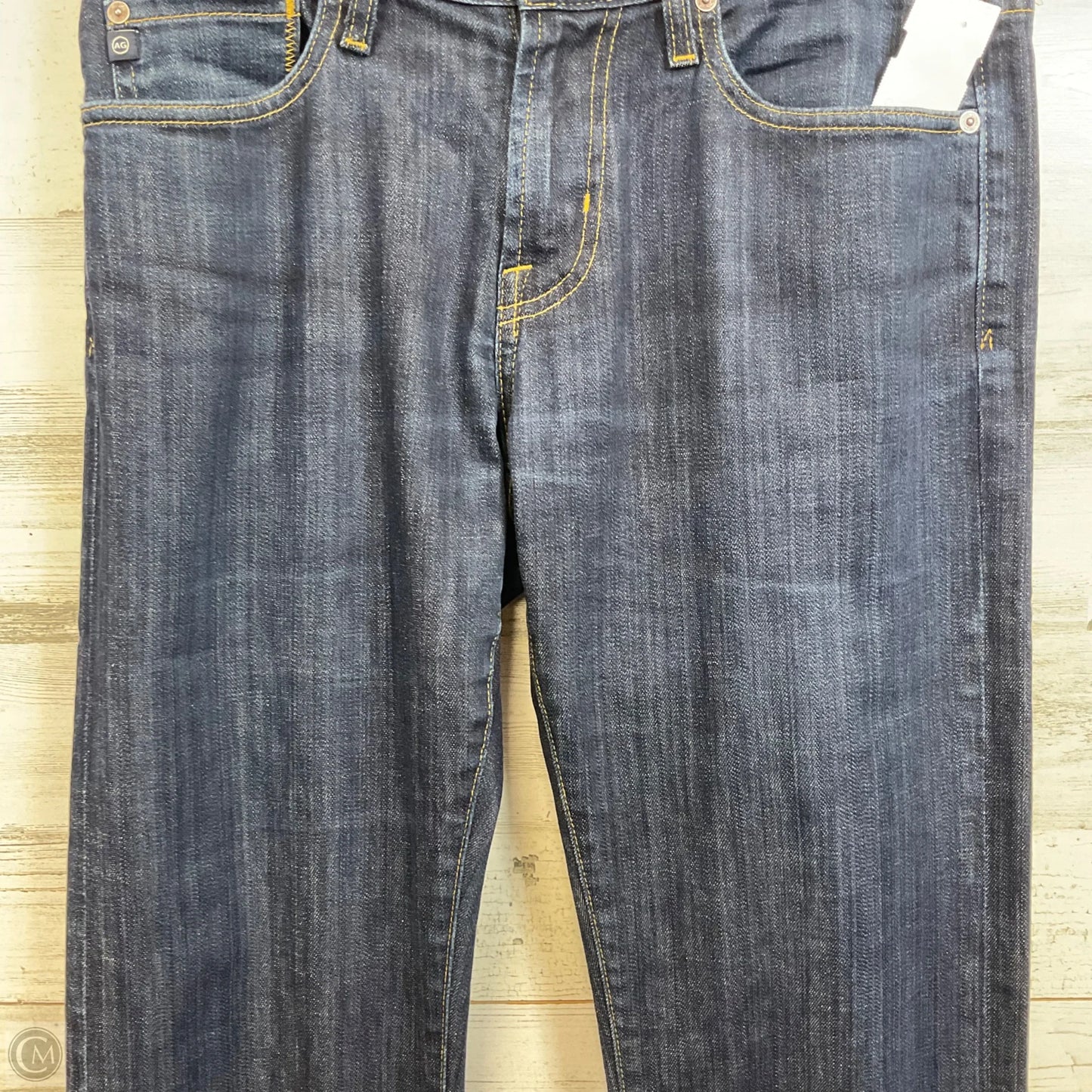 Jeans Straight By Ag Jeans In Blue Denim, Size: 10