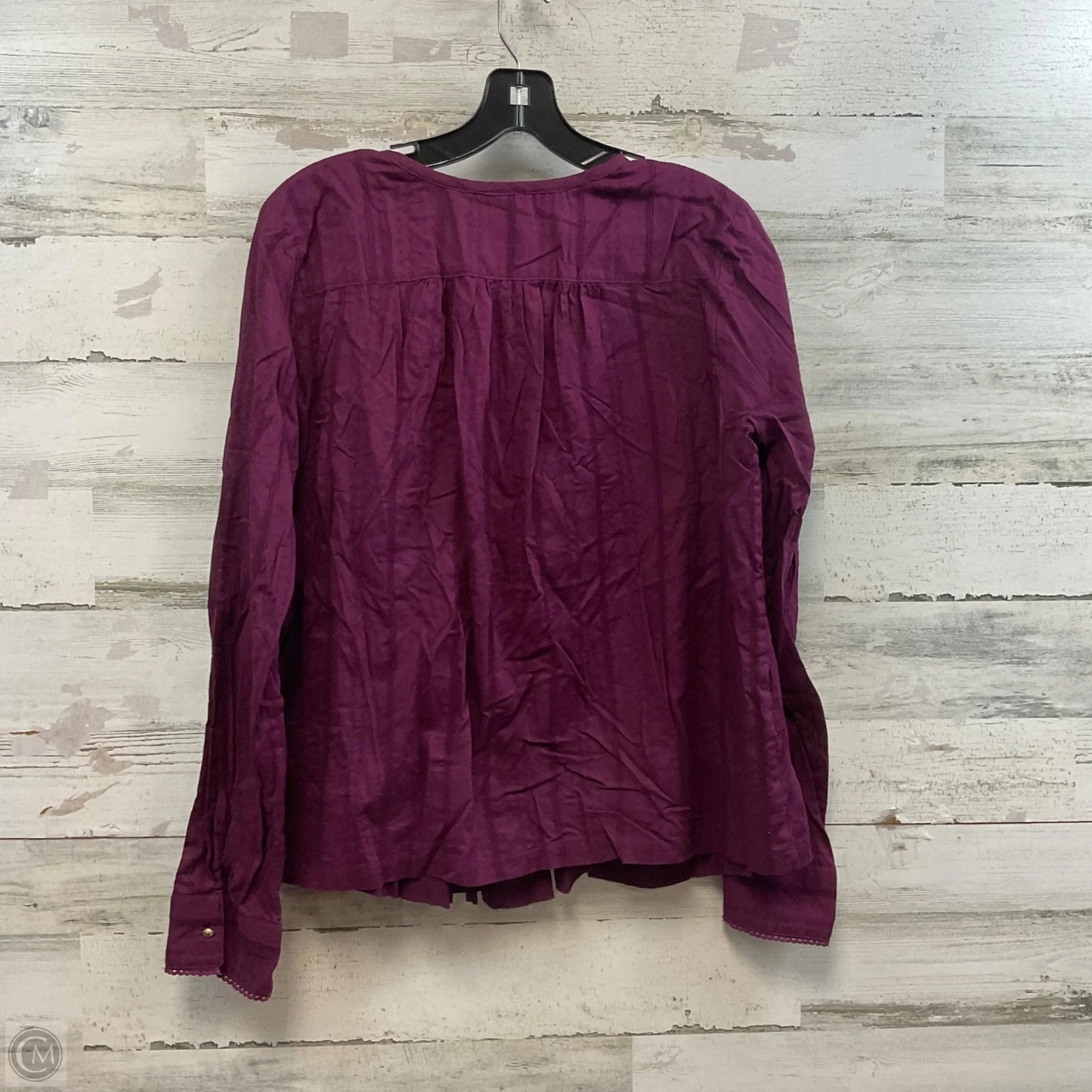 Blouse Long Sleeve By Maeve In Purple, Size: M