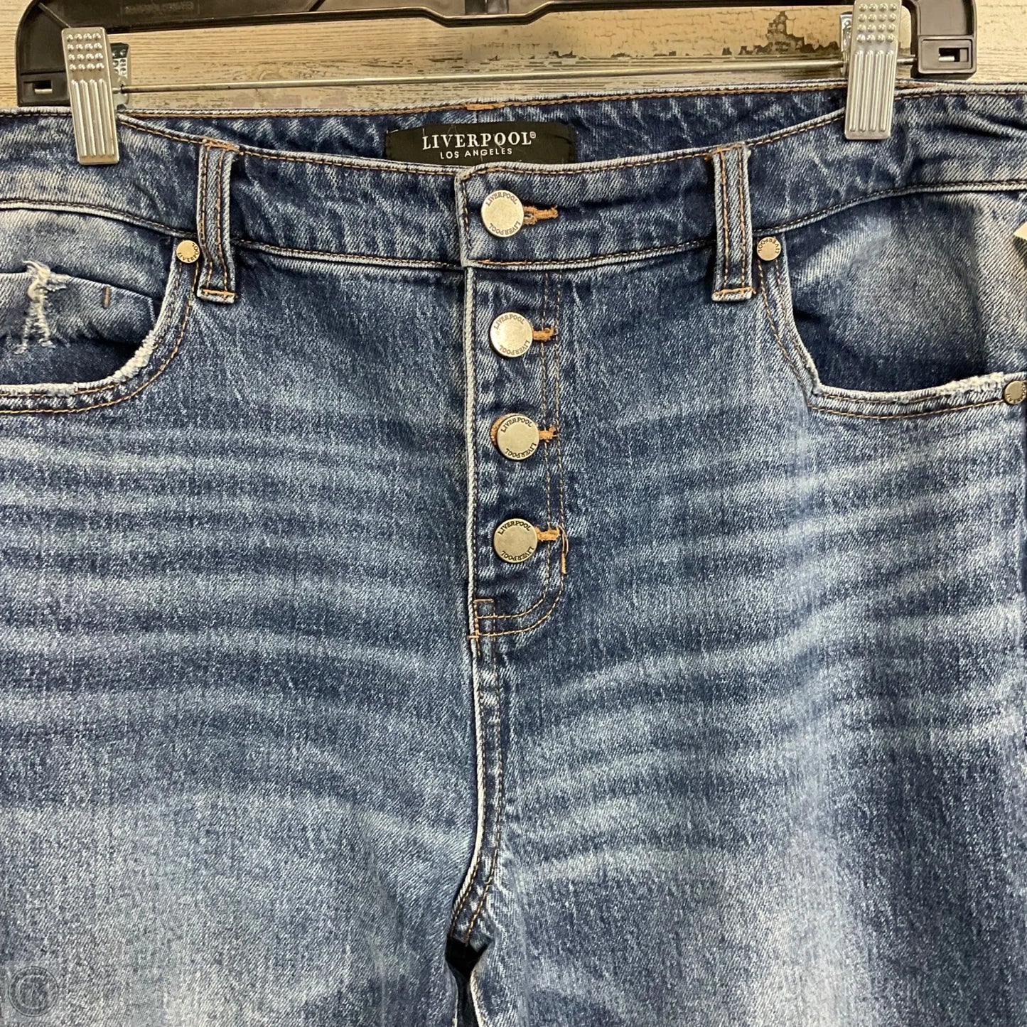 Jeans Straight By Liverpool In Blue Denim, Size: 10