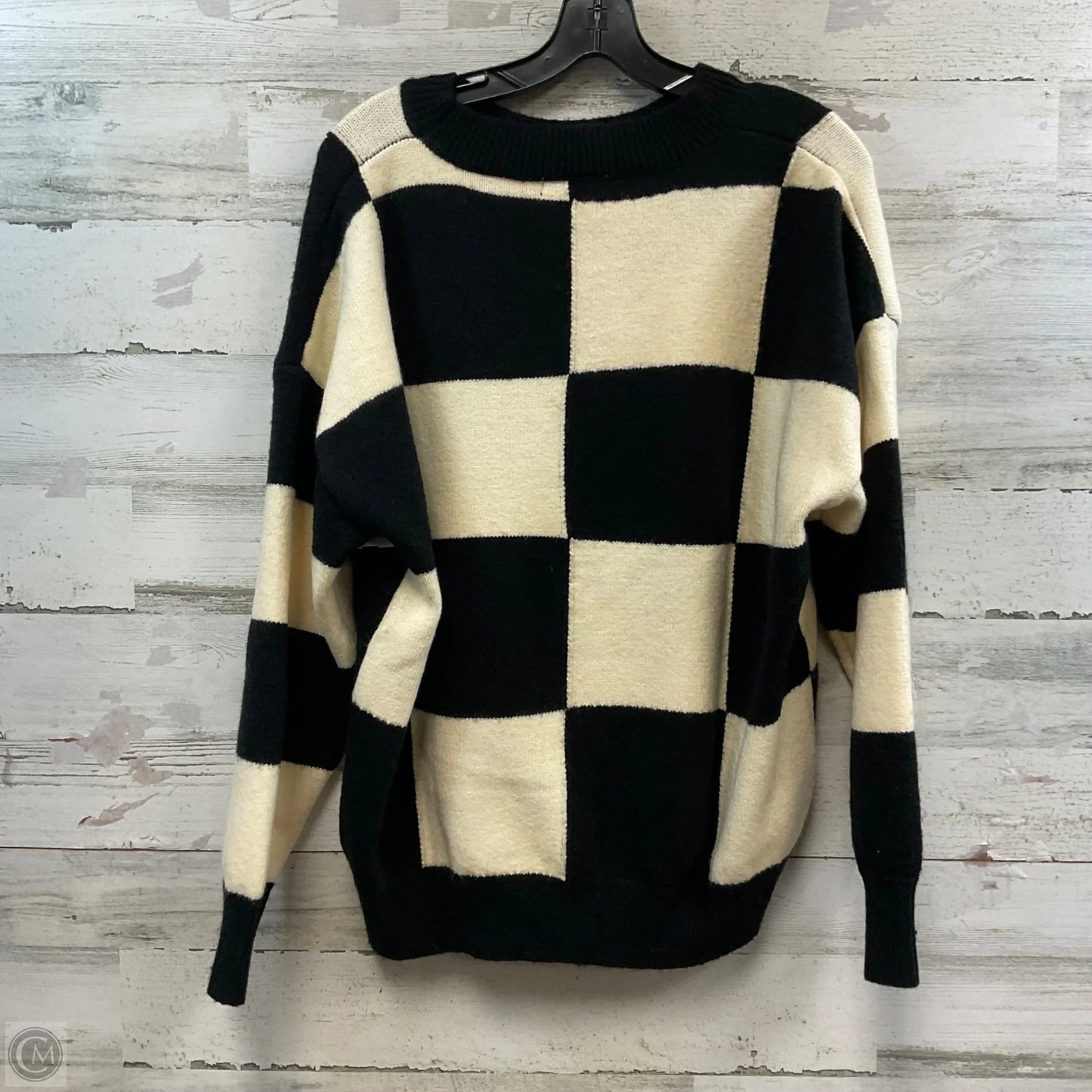 Sweater By Anniewear In Black & Cream, Size: L