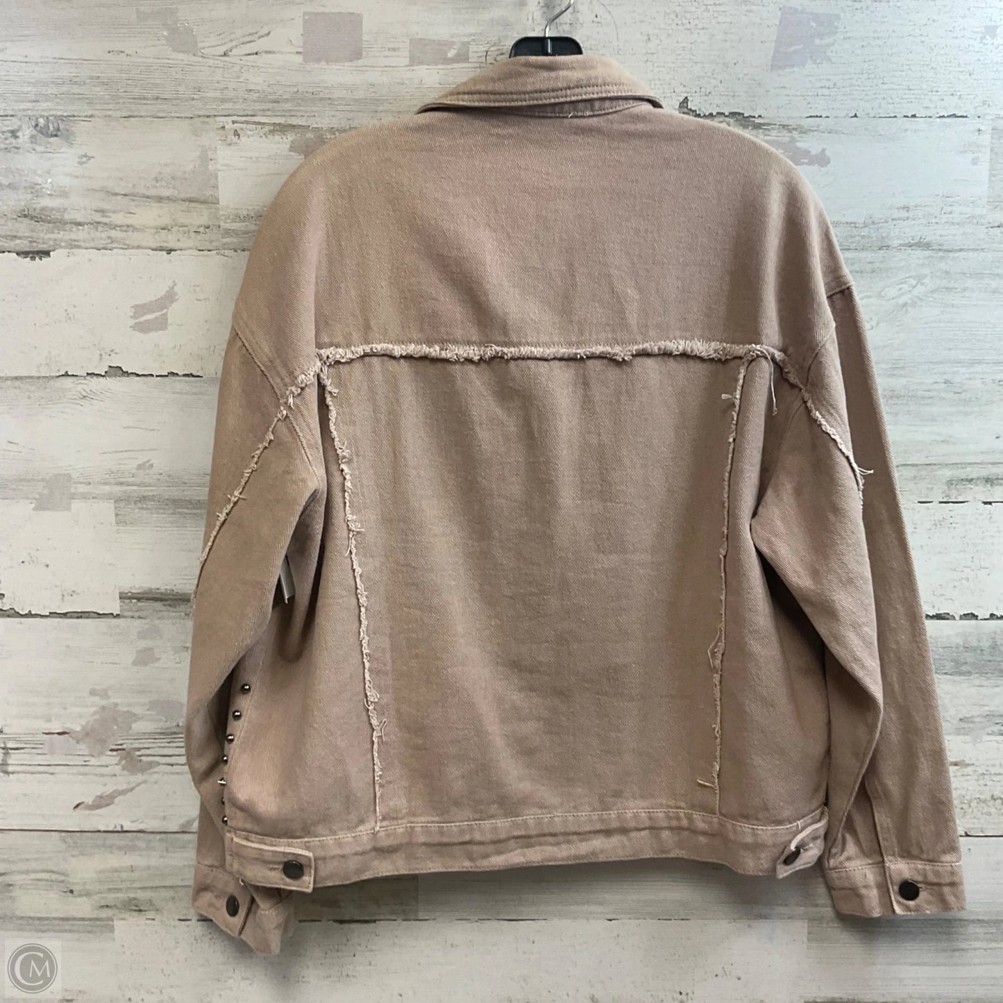 Jacket Denim By Savanna Jane In Tan Denim, Size: M
