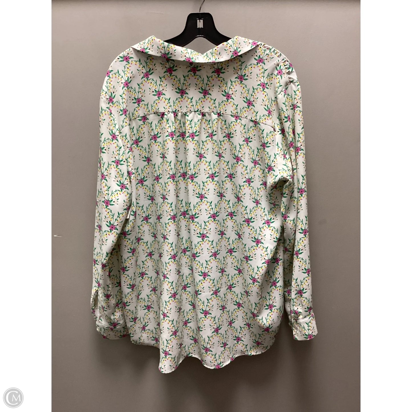 Blouse Long Sleeve By Ann Taylor In White, Size: Xl