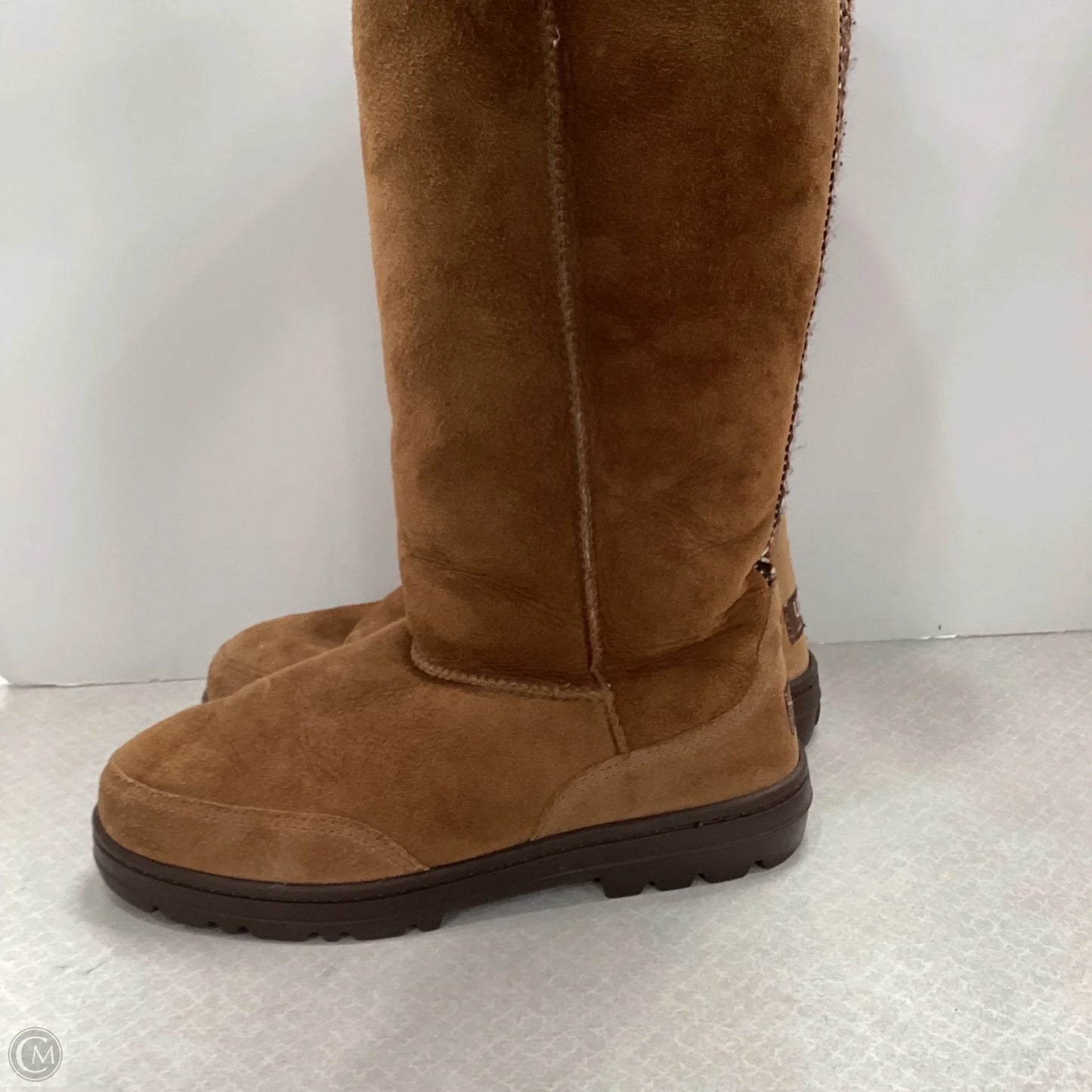 Boots Designer By Ugg In Brown, Size: 8