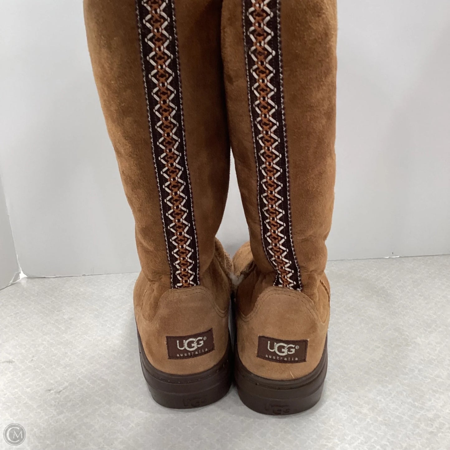 Boots Designer By Ugg In Brown, Size: 8