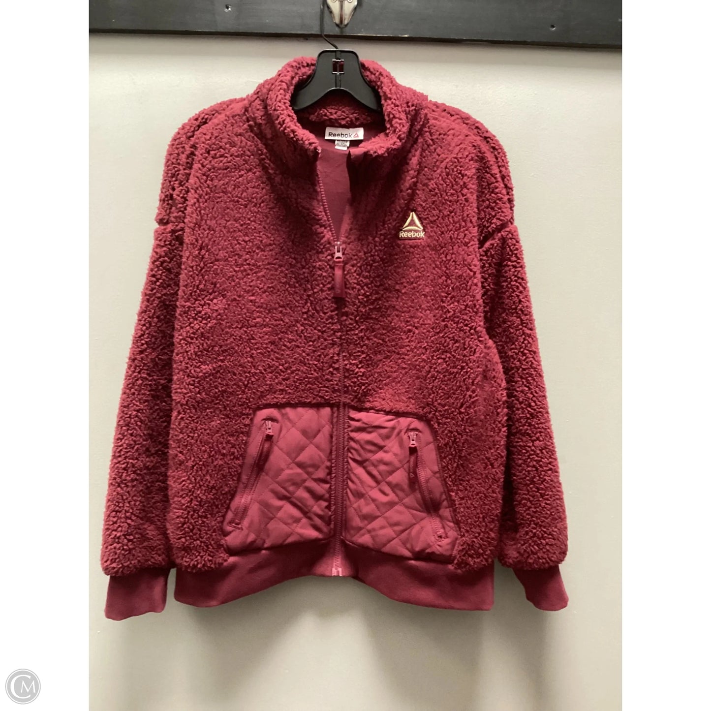 Jacket Fleece By Reebok In Maroon, Size: M