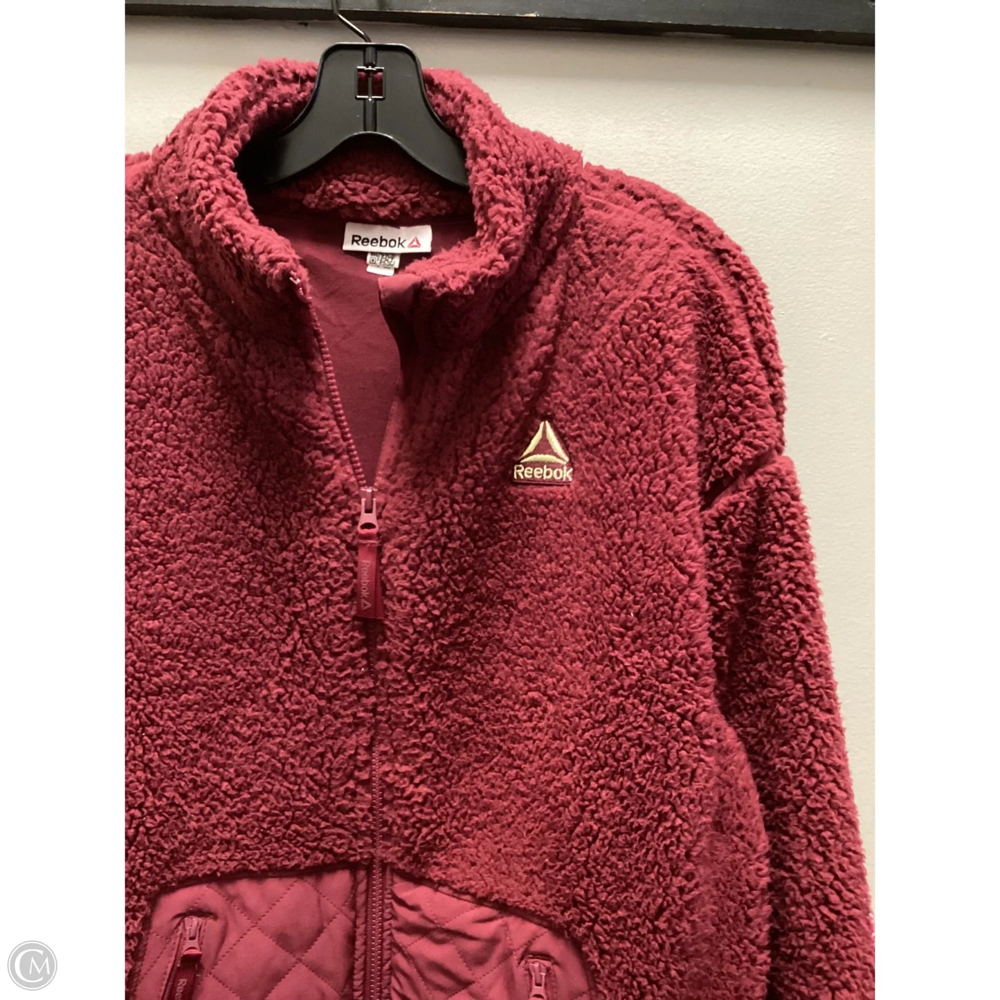 Jacket Fleece By Reebok In Maroon, Size: M