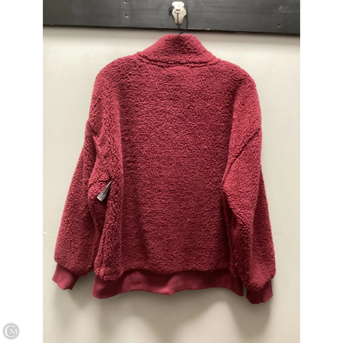 Jacket Fleece By Reebok In Maroon, Size: M