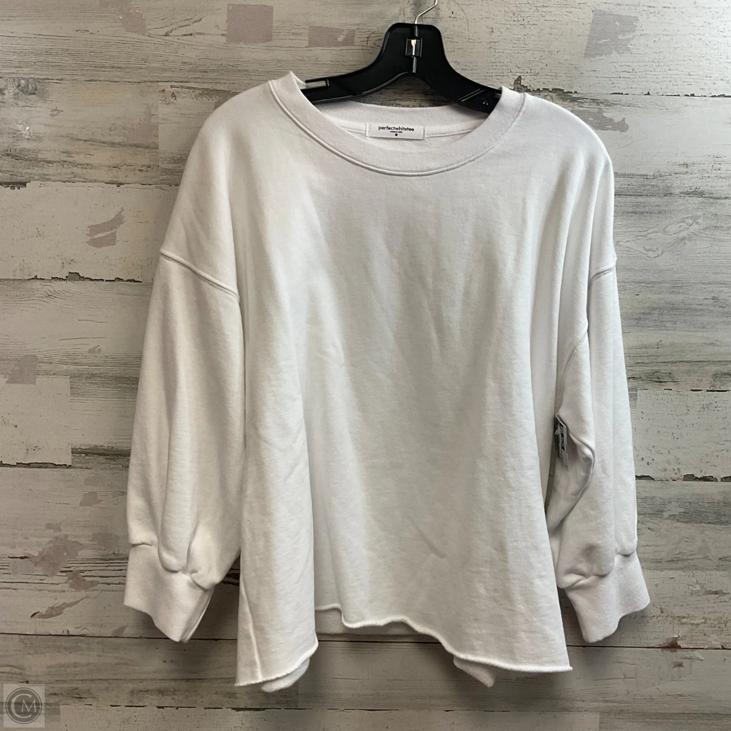 Sweatshirt Crewneck By PERFECT WHITE TEE In White, Size: M