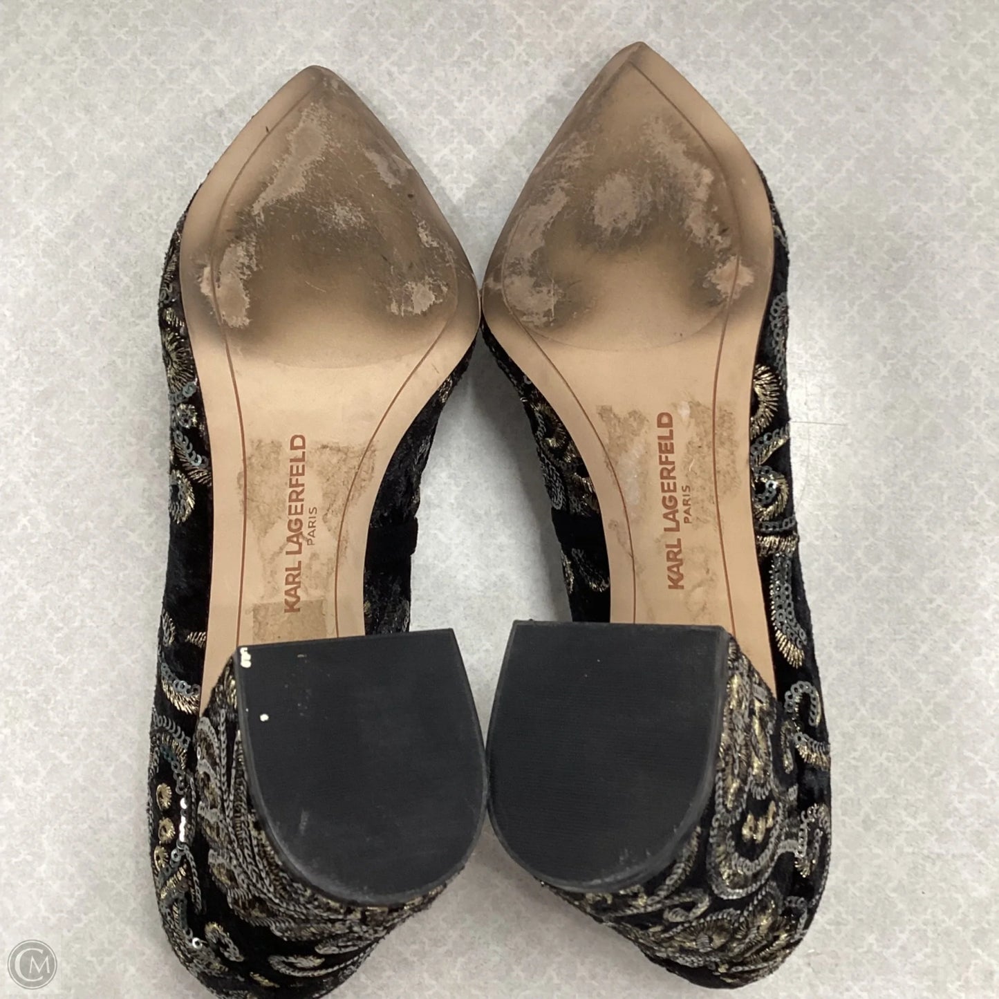 Shoes Designer By Karl Lagerfeld In Black, Size: 10