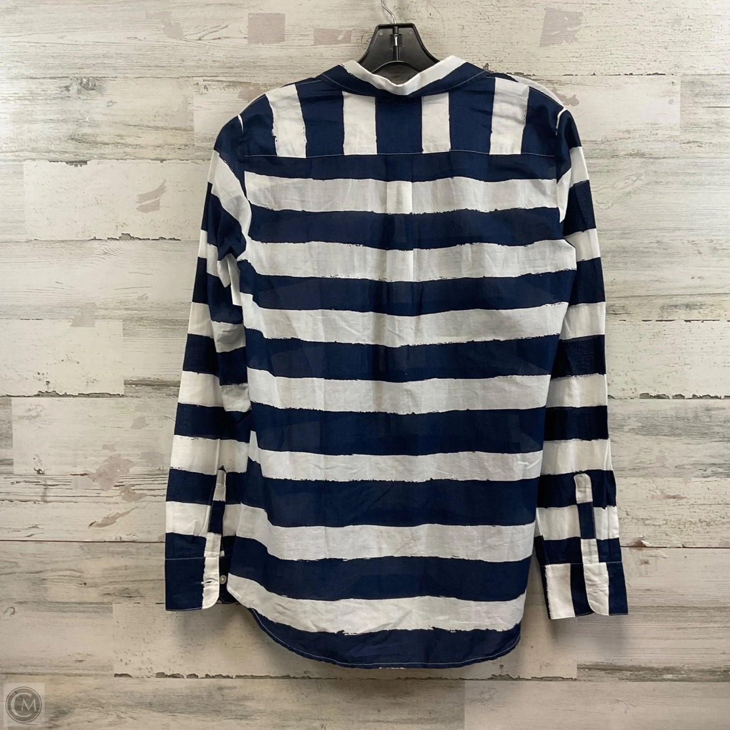 Blouse Long Sleeve By Banana Republic In Blue, Size: M