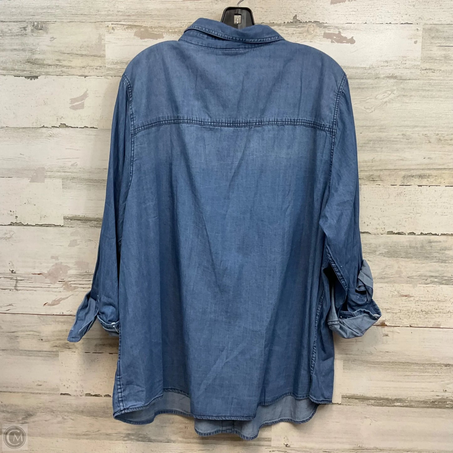 Blouse Long Sleeve By Torrid In Blue Denim, Size: 4x