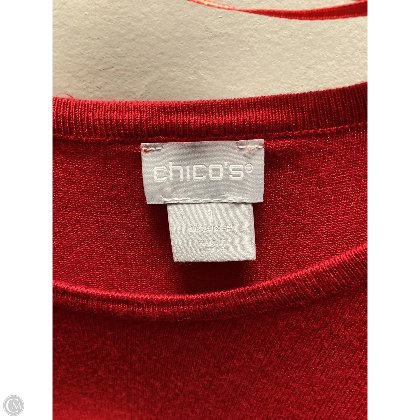 Blouse Long Sleeve By Chicos In Red, Size: M