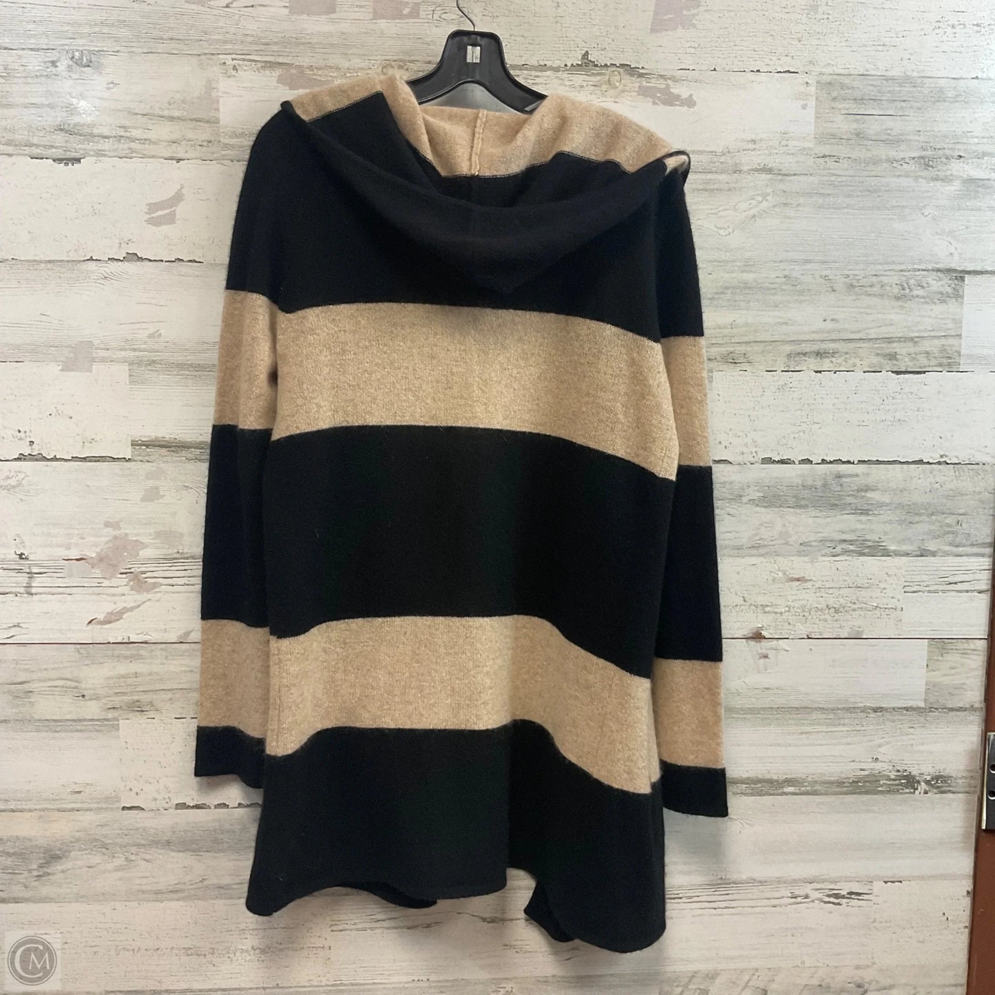Sweater Cardigan Cashmere By 360cashmere In Black & Cream, Size: S
