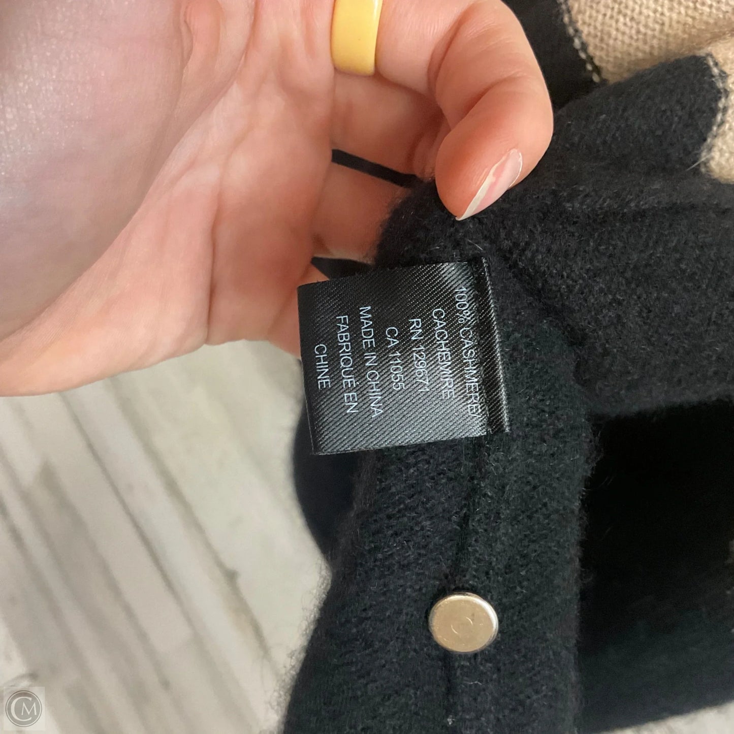 Sweater Cardigan Cashmere By 360cashmere In Black & Cream, Size: S