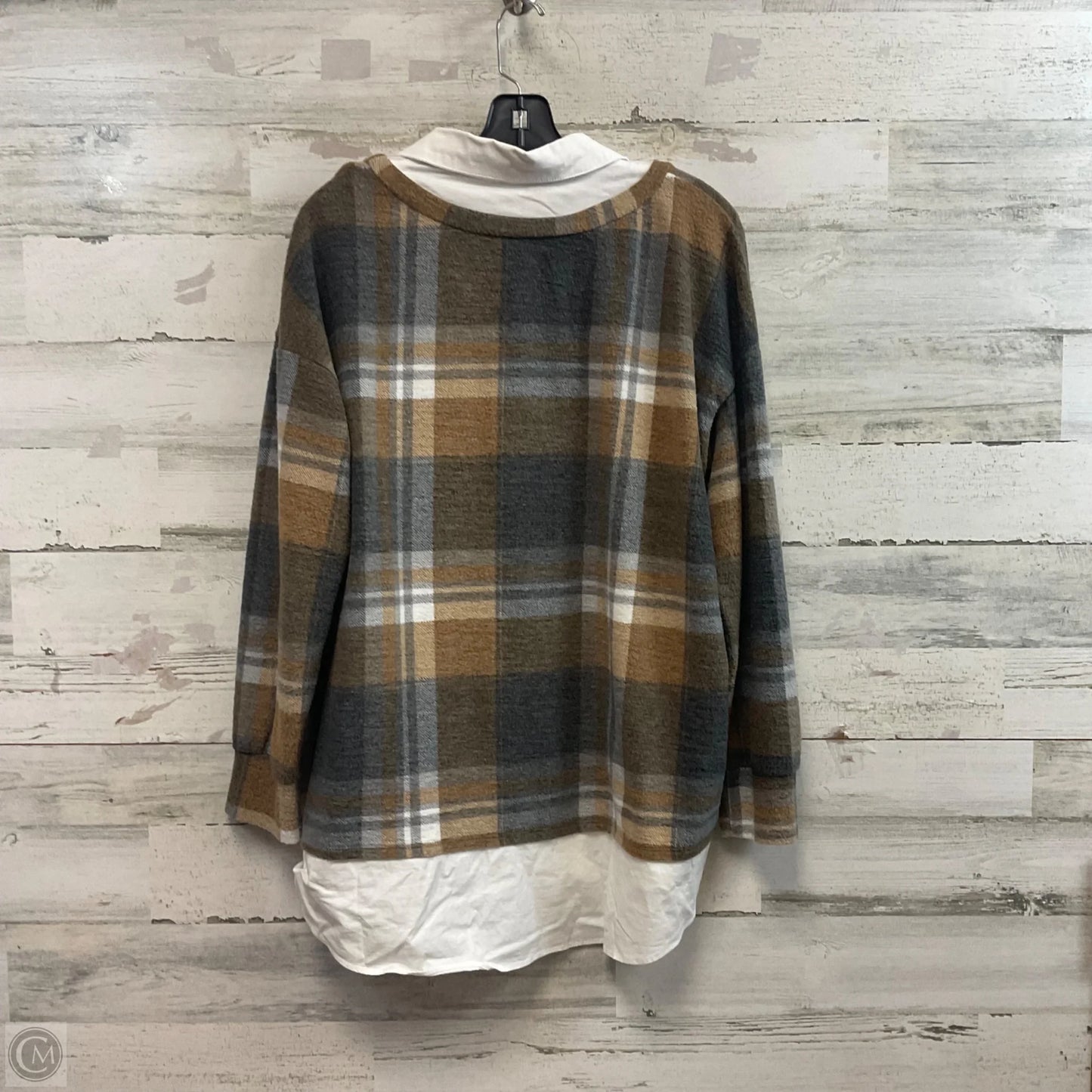 Top Long Sleeve By Moa Moa In Brown, Size: 1x