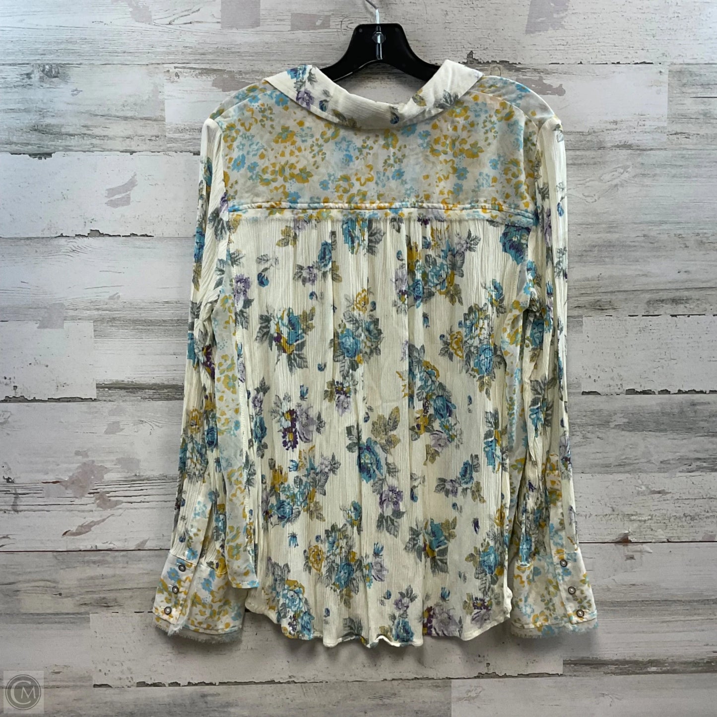 Blouse Long Sleeve By Free People In Cream, Size: L