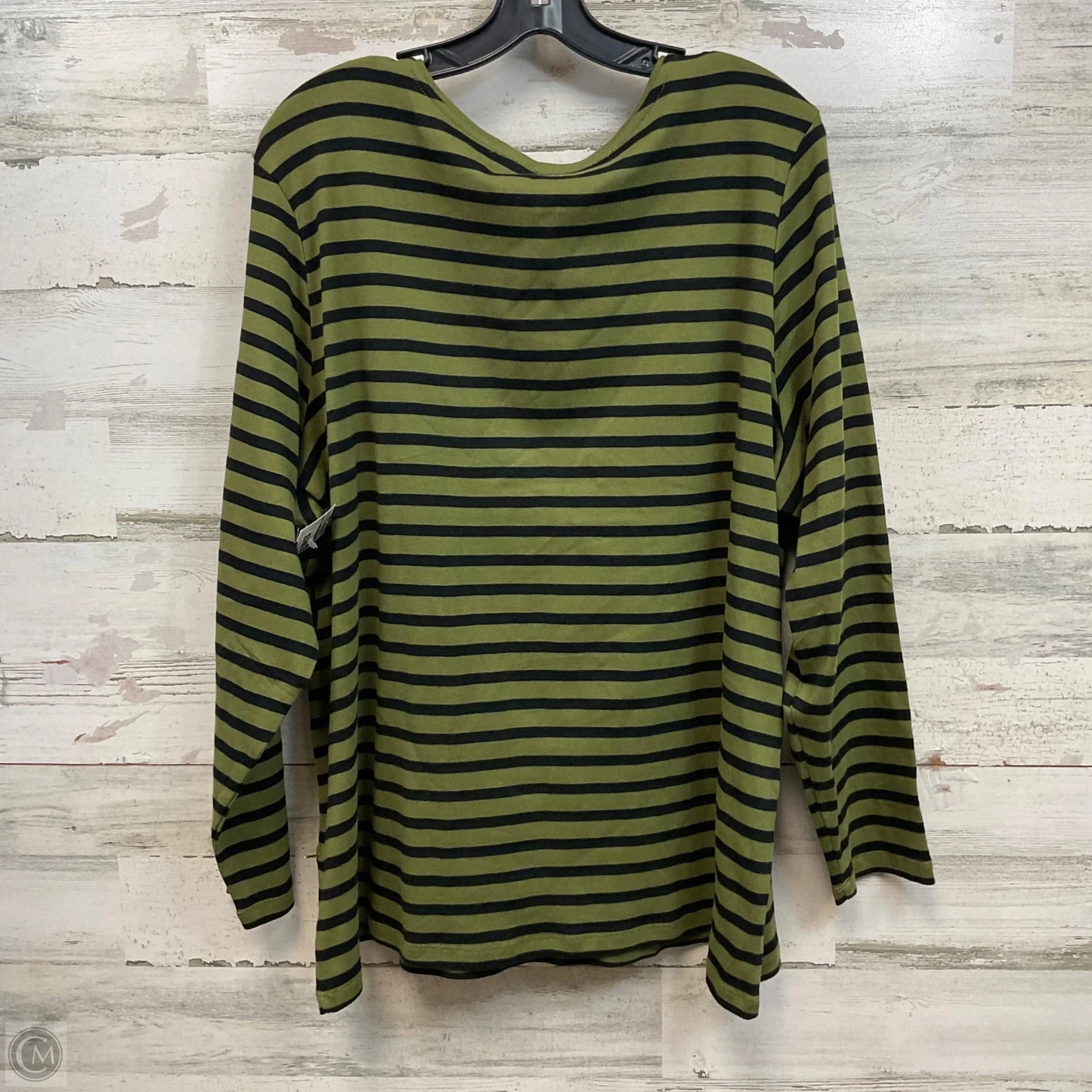 Top Long Sleeve By Cj Banks In Grey, Size: 3x