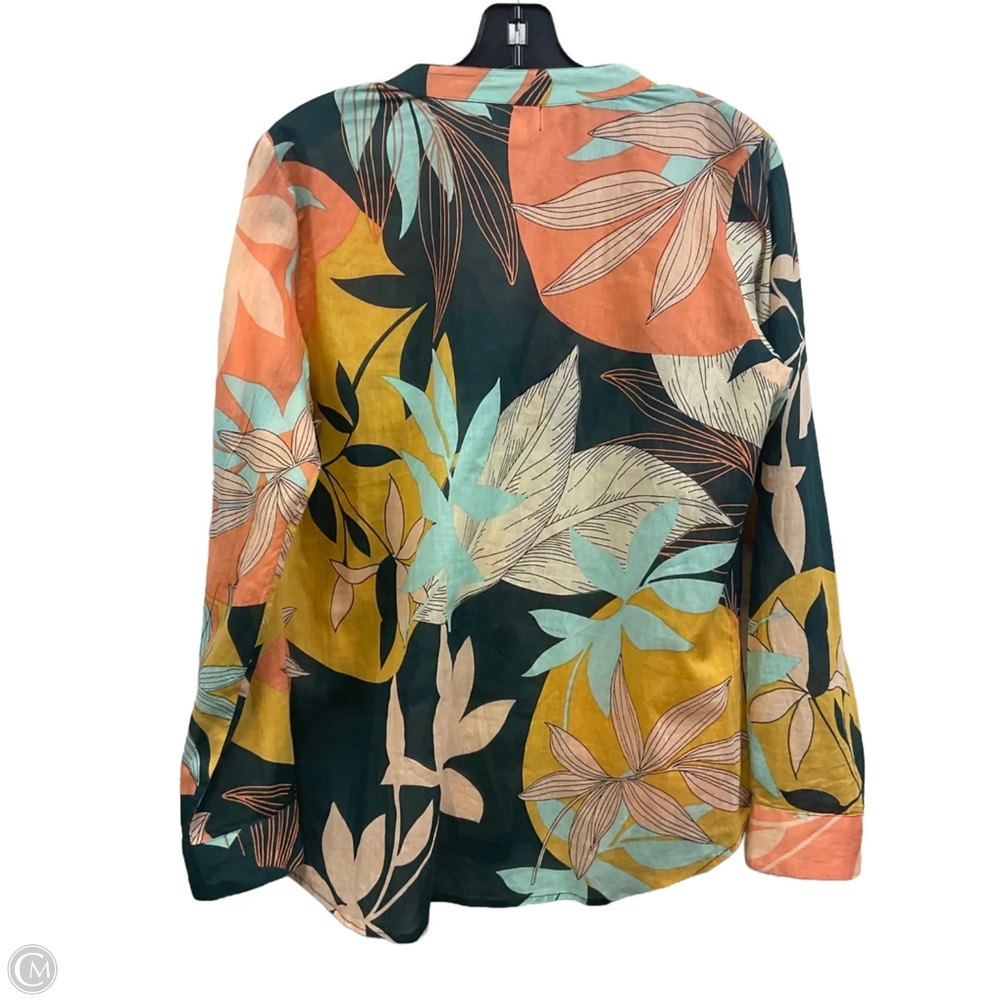 Blouse Long Sleeve By Cc In Orange, Size: L