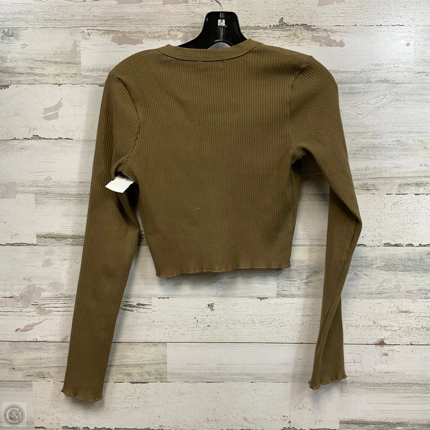 Top Long Sleeve By Good American In Green, Size: 0