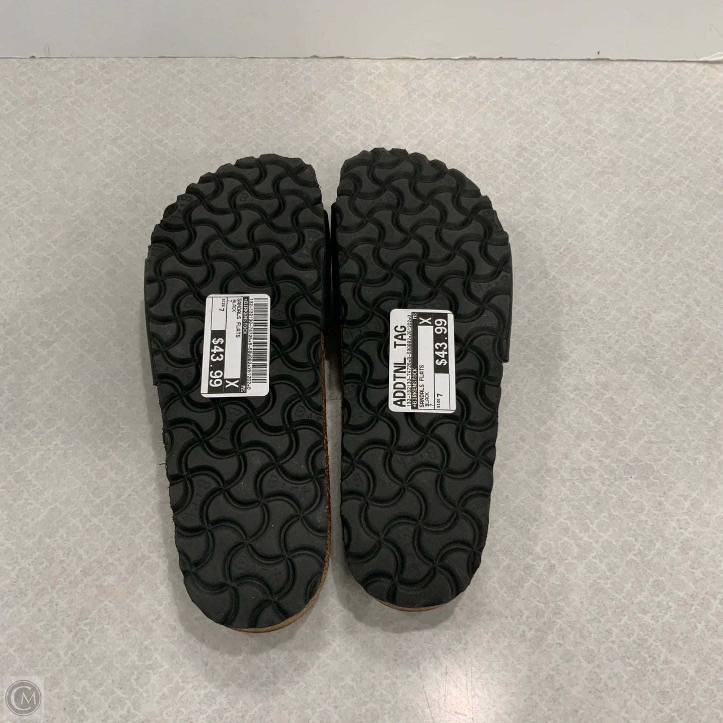 Sandals Flats By Birkenstock In Black, Size: 7