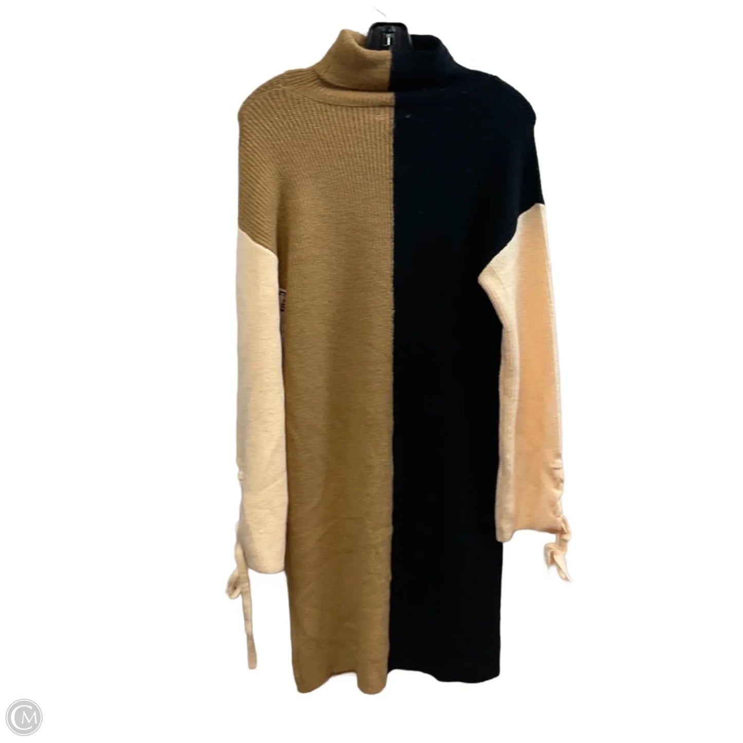 Dress Sweater By Pink Lily In Black & Brown, Size: S