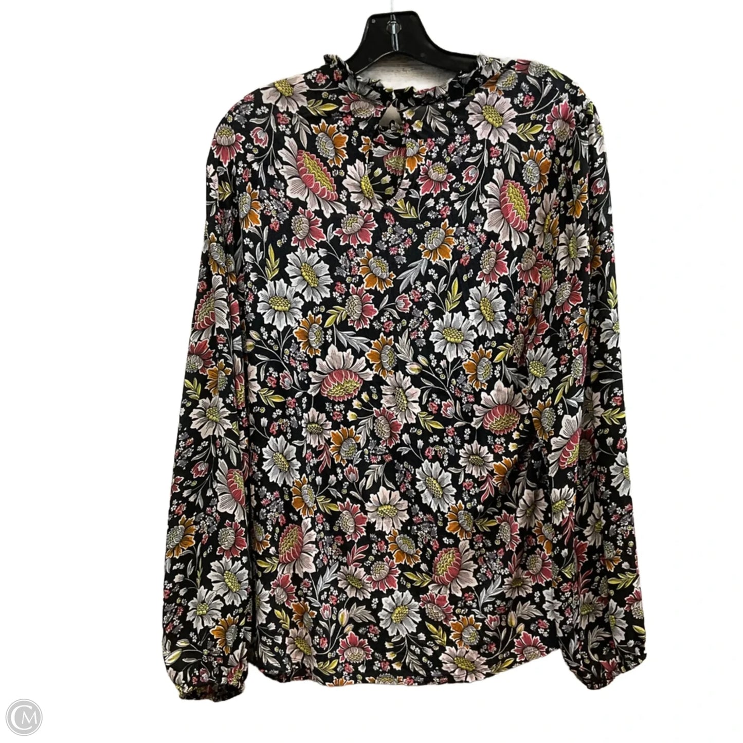 Blouse Long Sleeve By Loft In Black, Size: Xxl