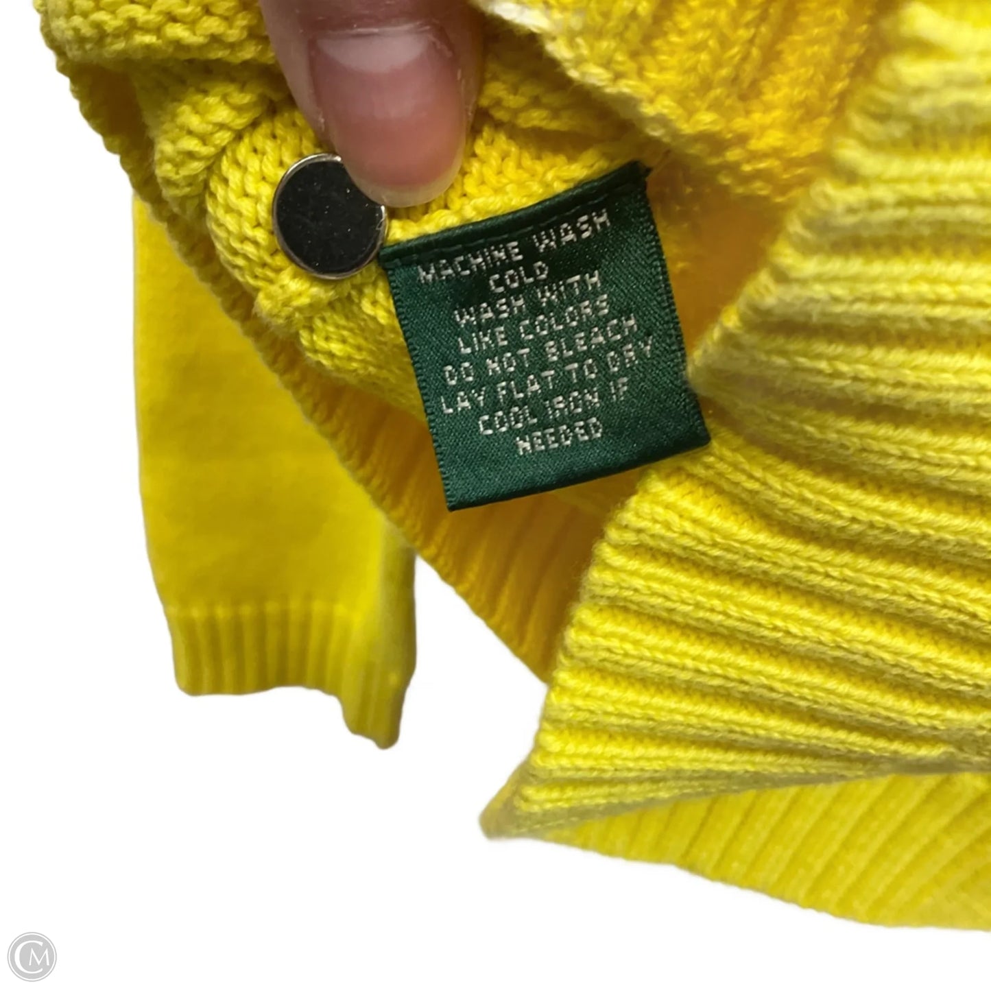 Sweater By Lauren By Ralph Lauren In Yellow, Size: Xl