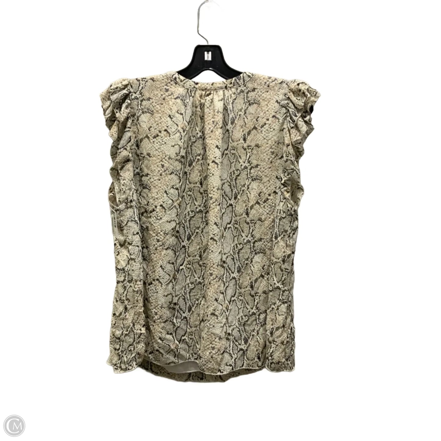 Blouse Short Sleeve By T Tahari In Snakeskin Print, Size: Xl