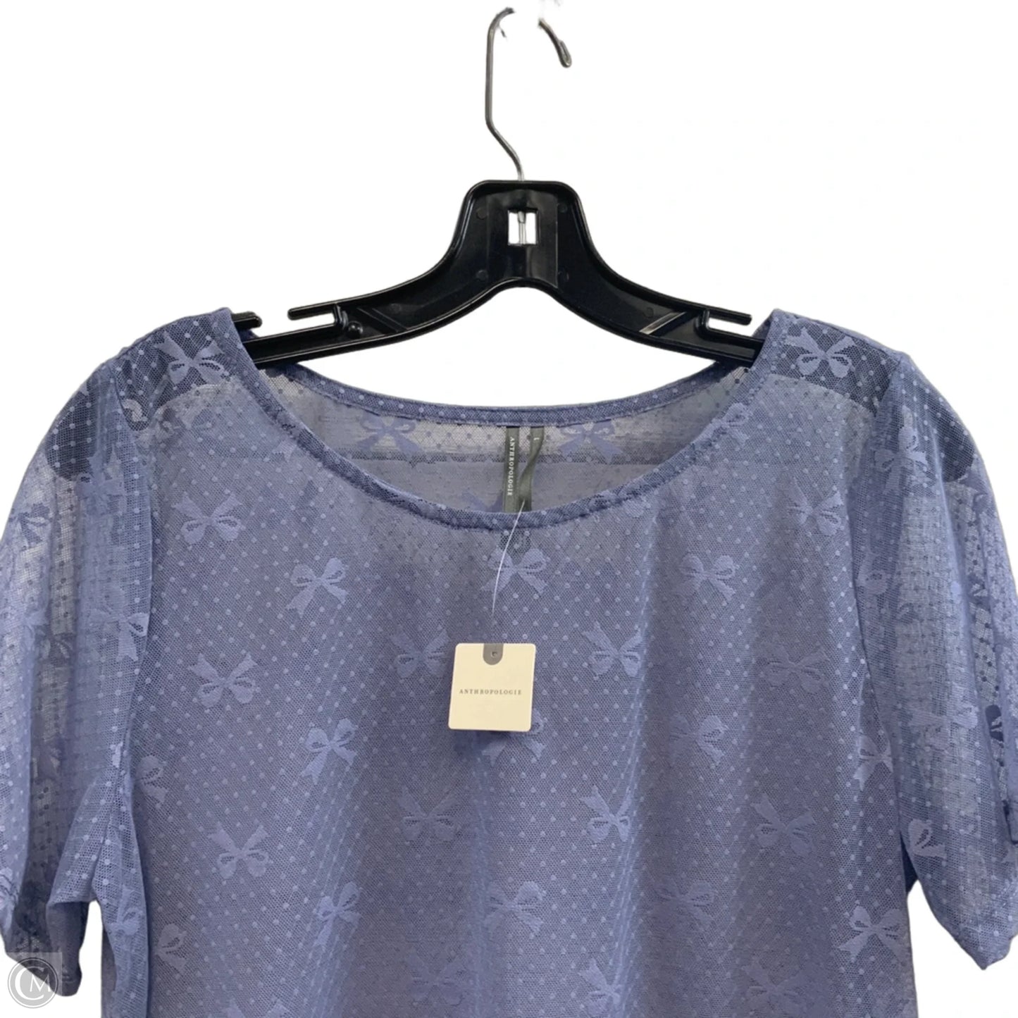 Top Short Sleeve By Anthropologie In Blue, Size: L