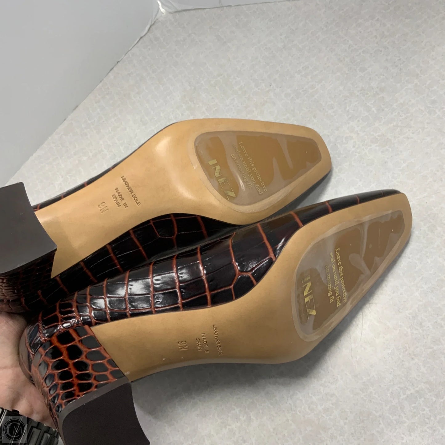 Shoes Heels Block By Inez In Brown, Size: 9narrow