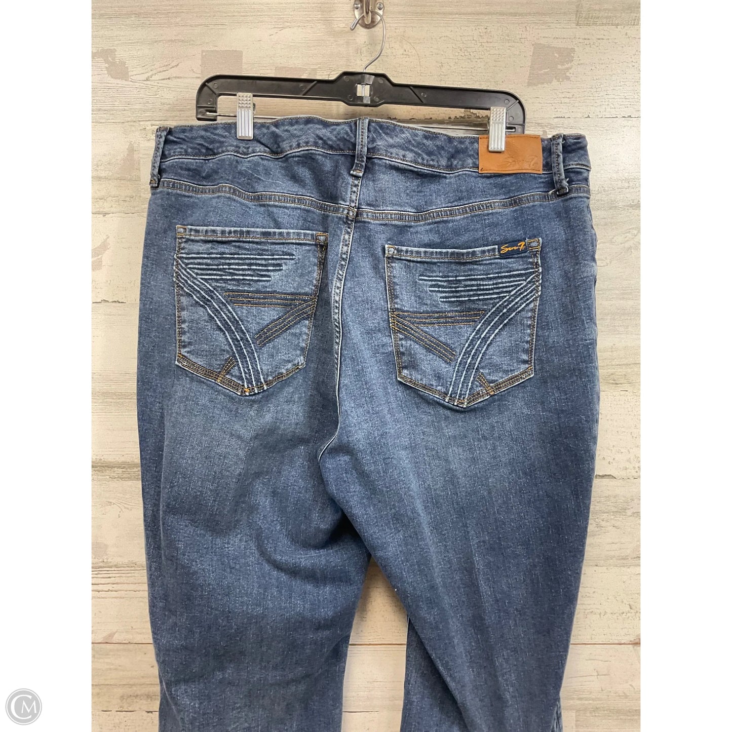 Jeans Flared By Seven 7 In Blue Denim, Size: 18