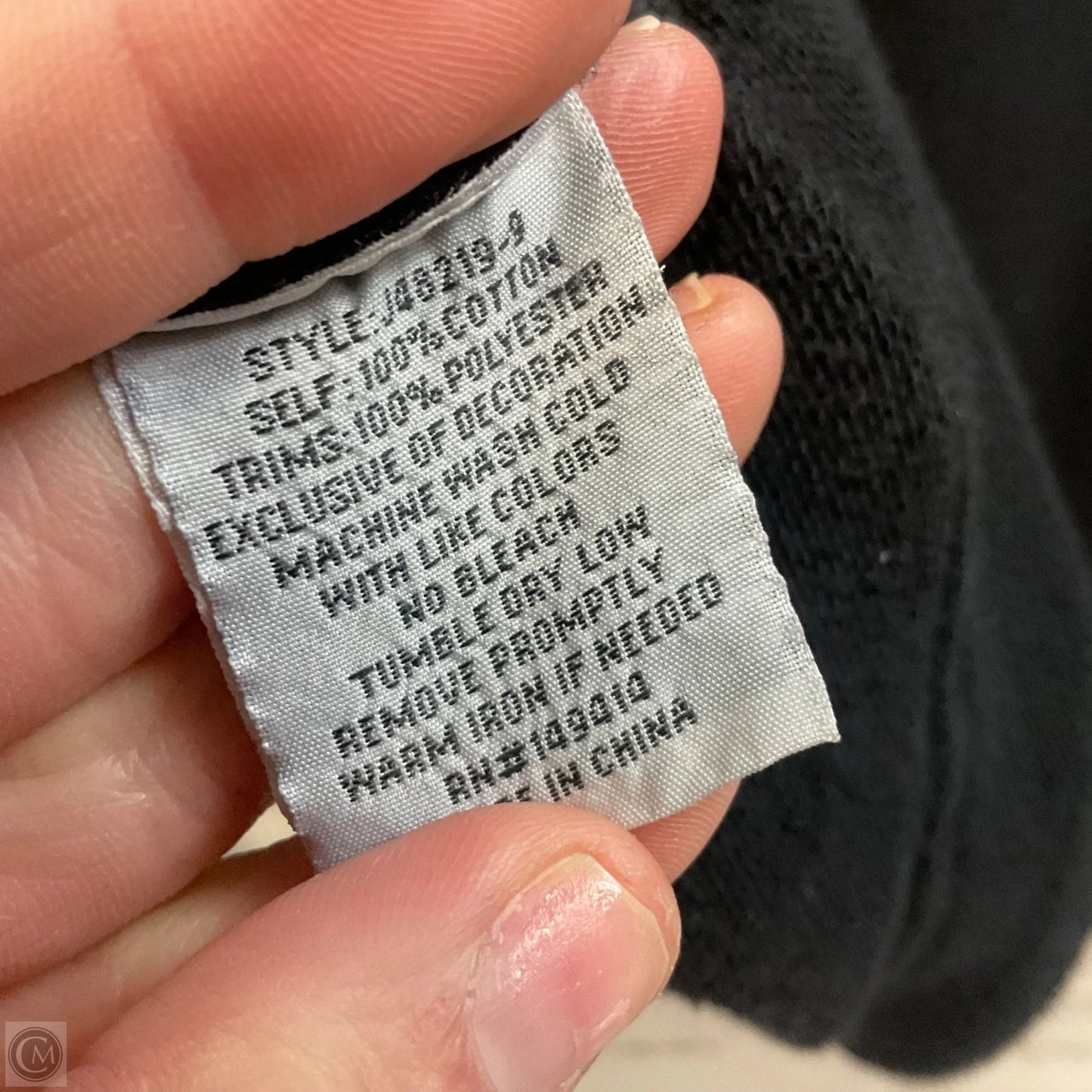 Sweatshirt Hoodie By Johnny Was In Black, Size: L