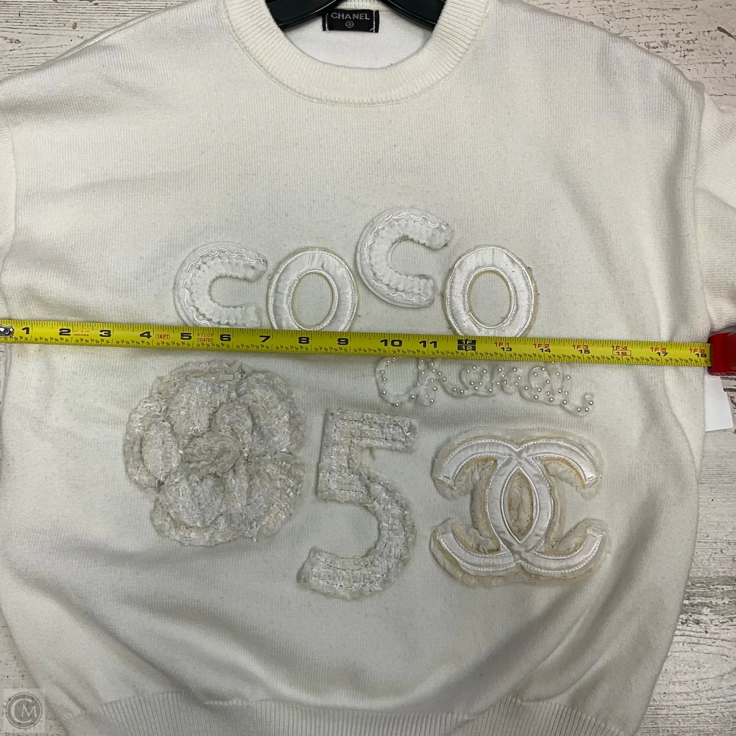 Sweater Luxury Designer By Chanel In Cream, Size: N/A