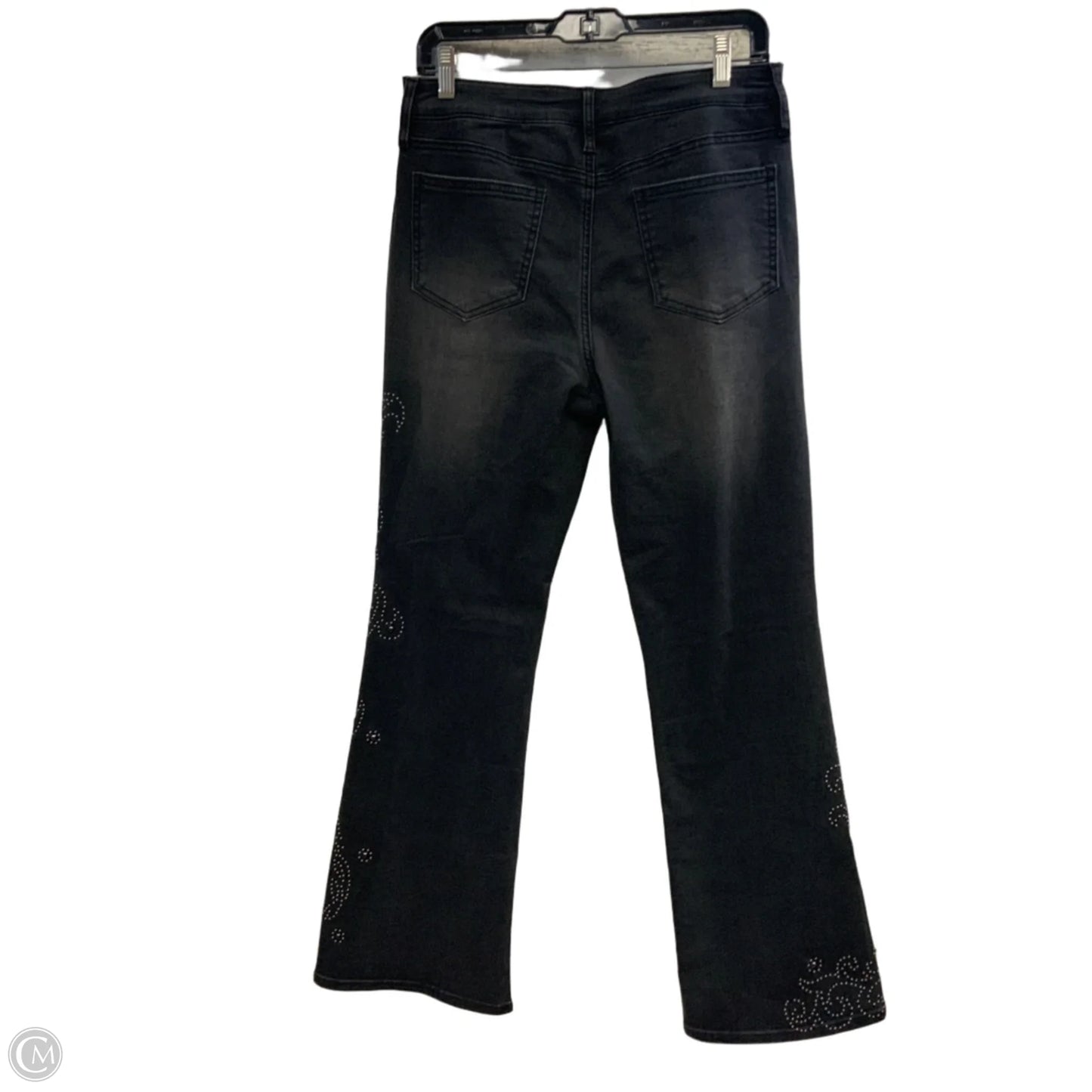 Jeans Flared By Chicos In Black Denim, Size: 8p