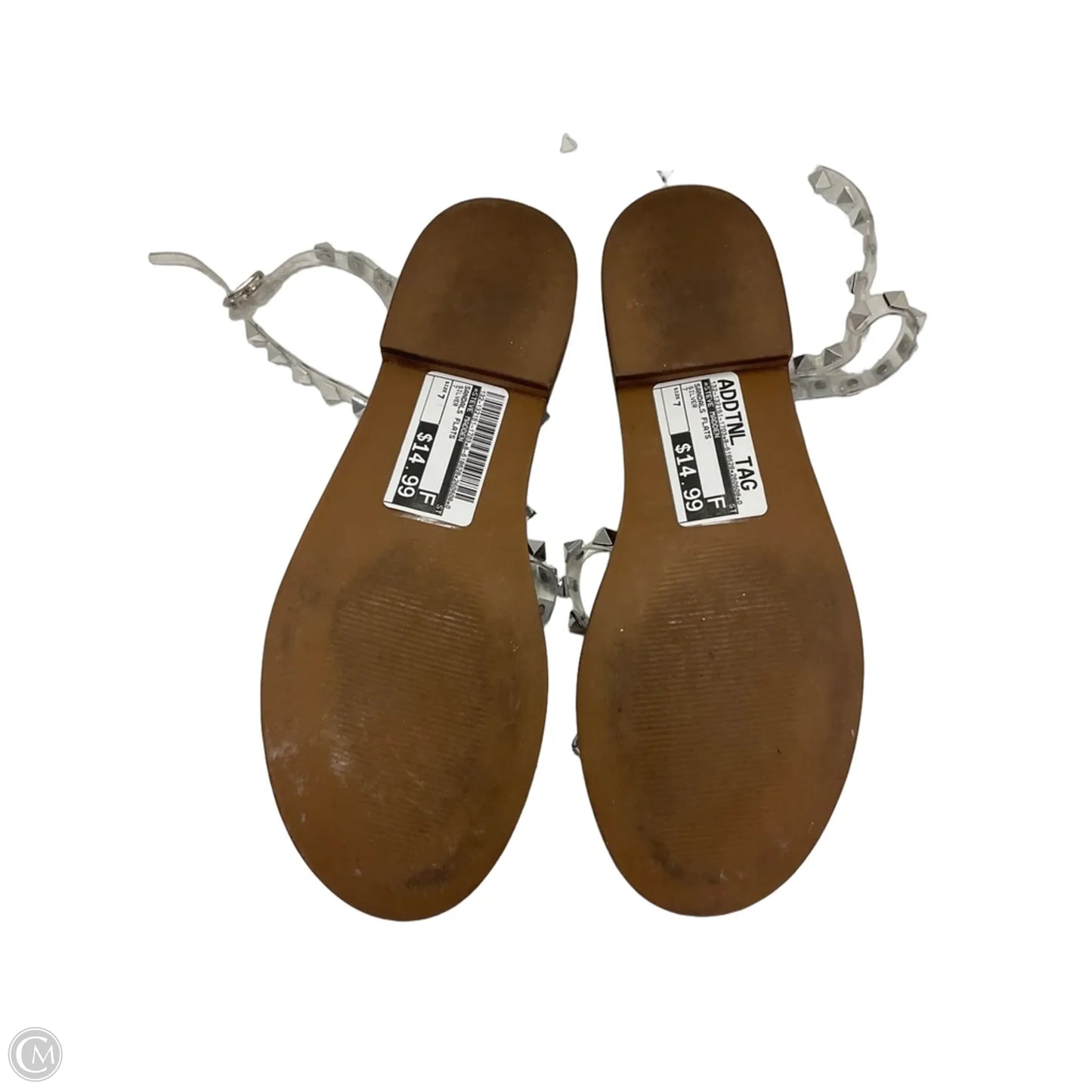 Sandals Flats By Steve Madden In Silver, Size: 7