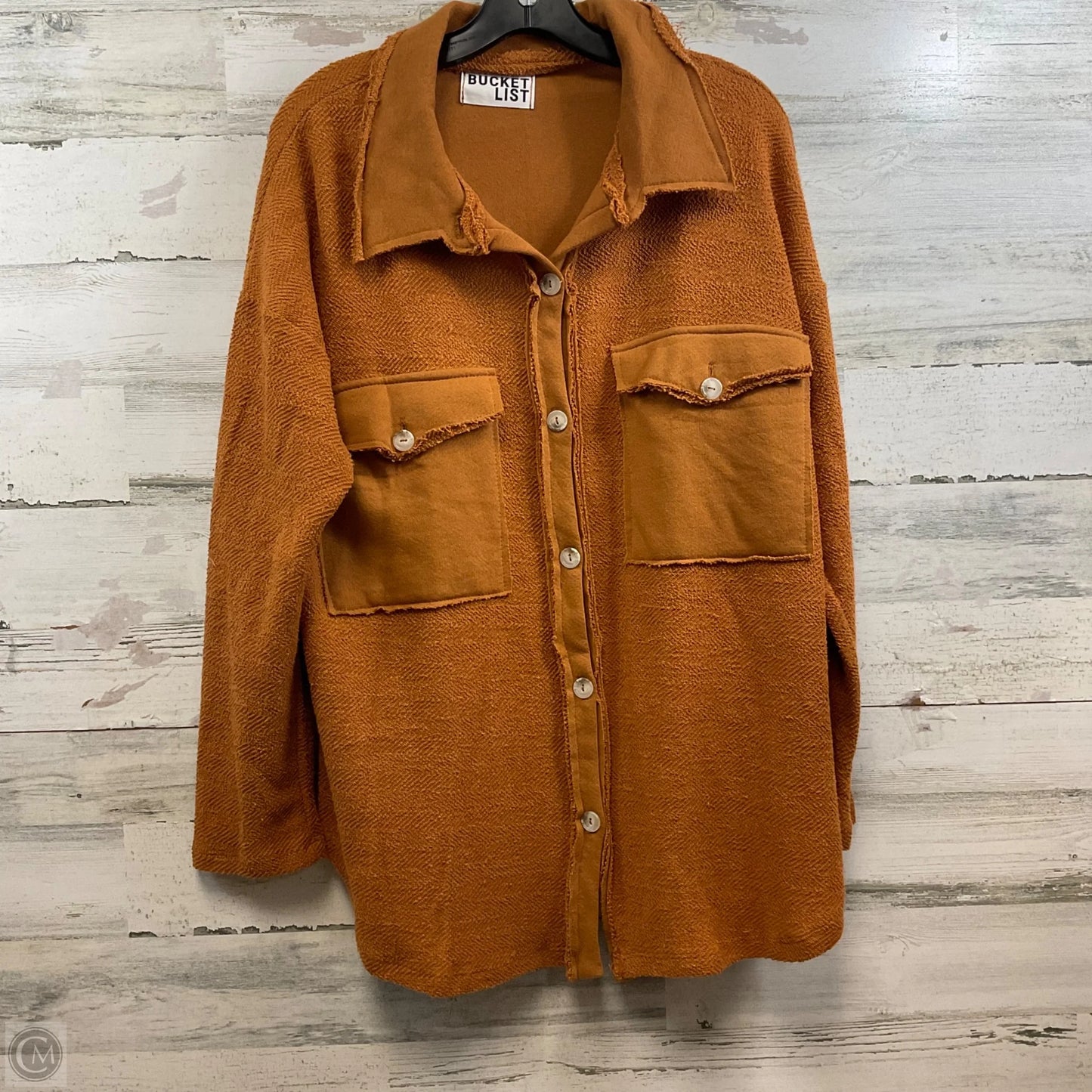 Top Long Sleeve By Bucket List In Orange, Size: S