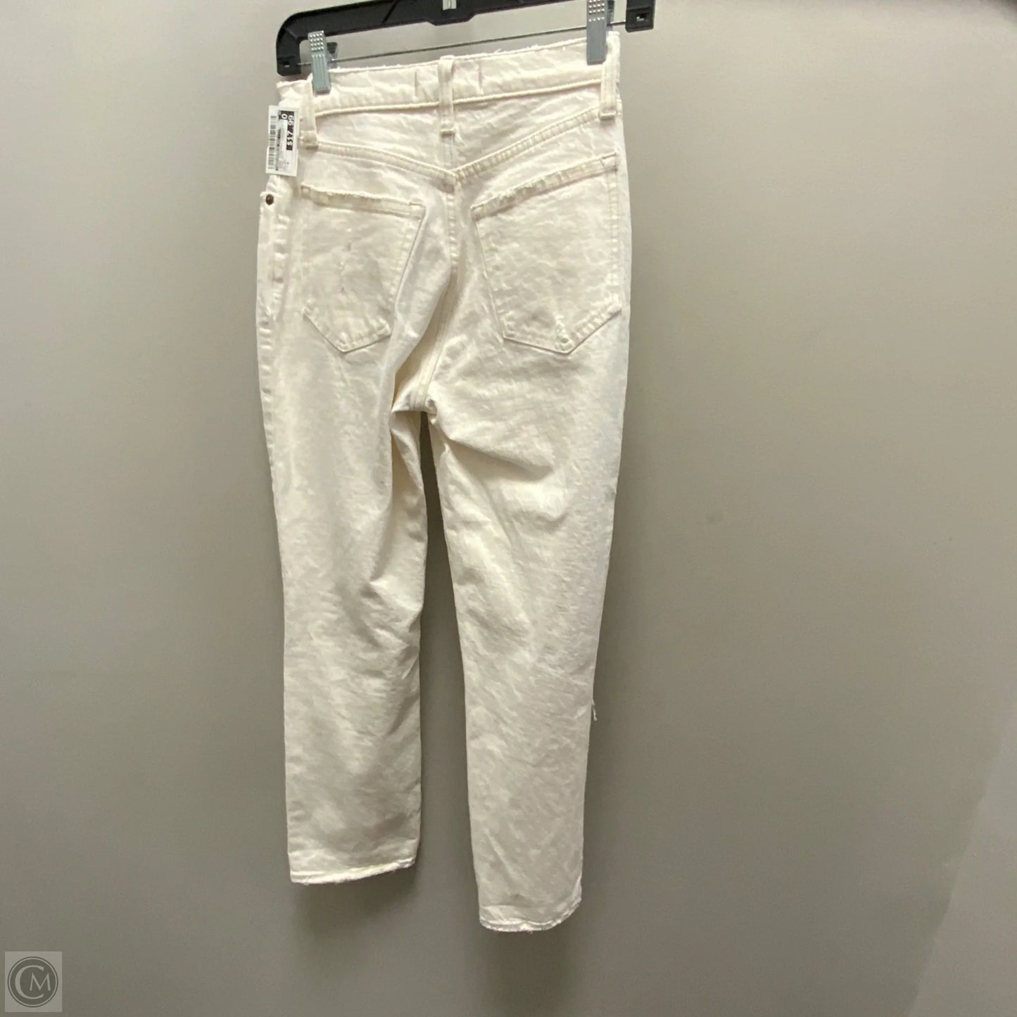 Jeans Straight By Abercrombie And Fitch In Cream Denim, Size: 0