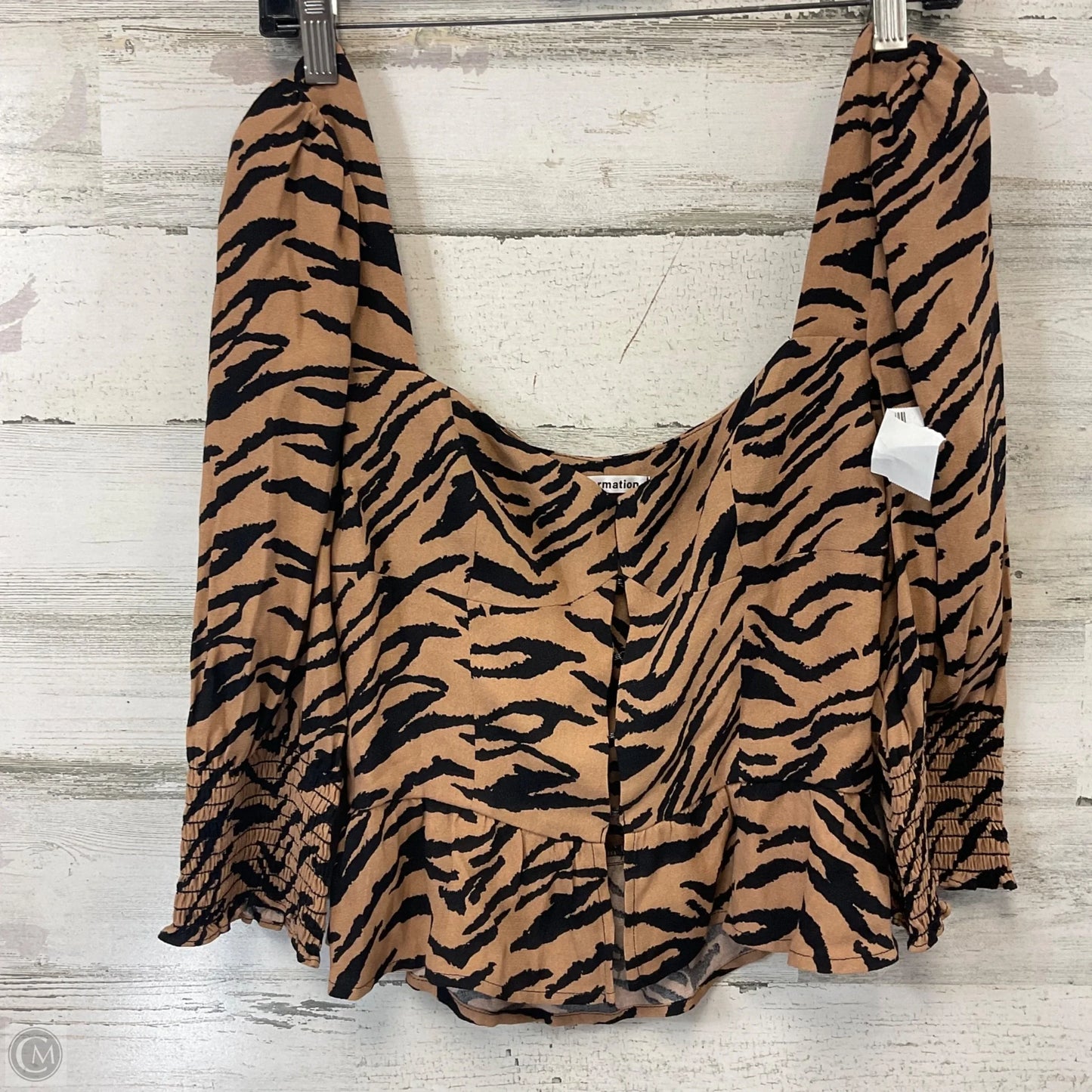 Top 3/4 Sleeve By Reformation In Brown, Size: Xs