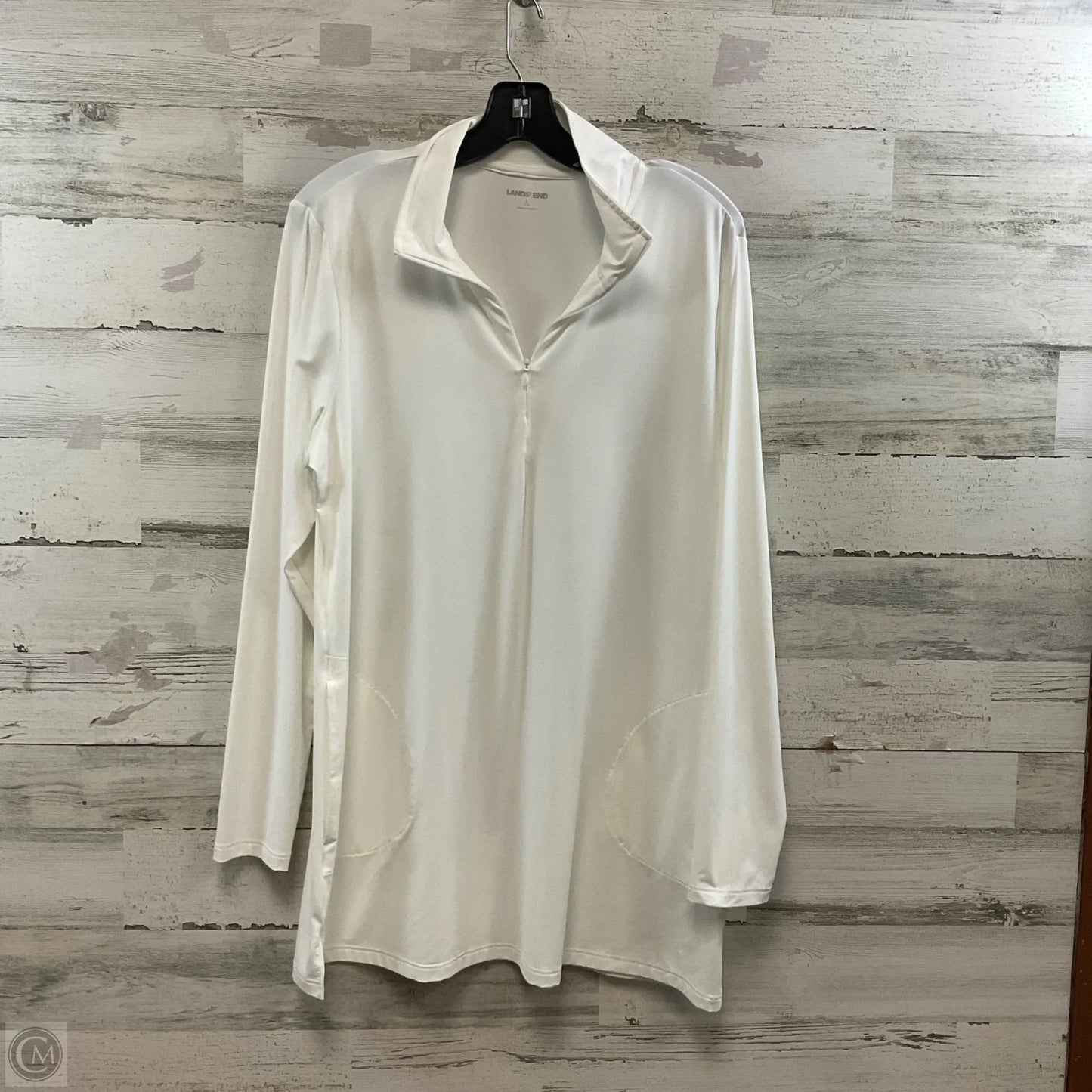 Top Long Sleeve By Lands End In White, Size: L