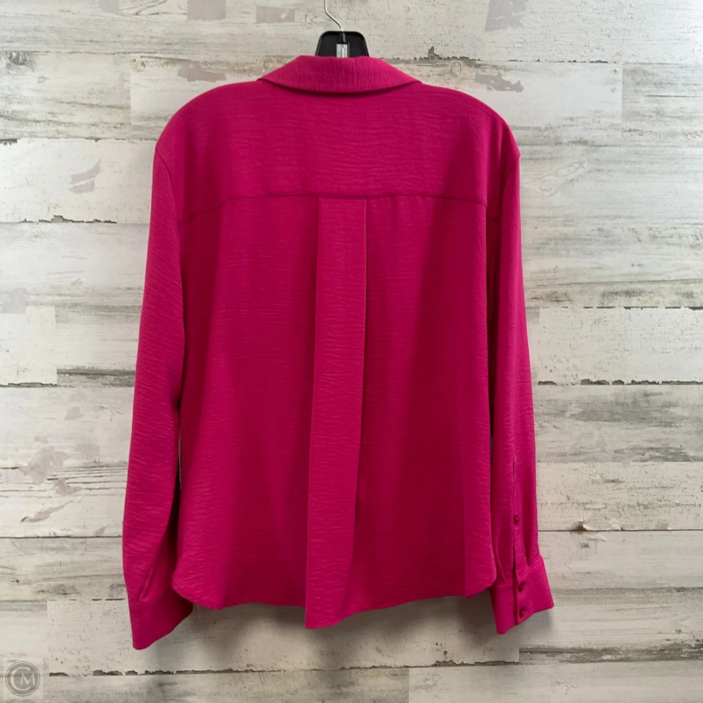 Blouse Long Sleeve By Calvin Klein In Pink, Size: L