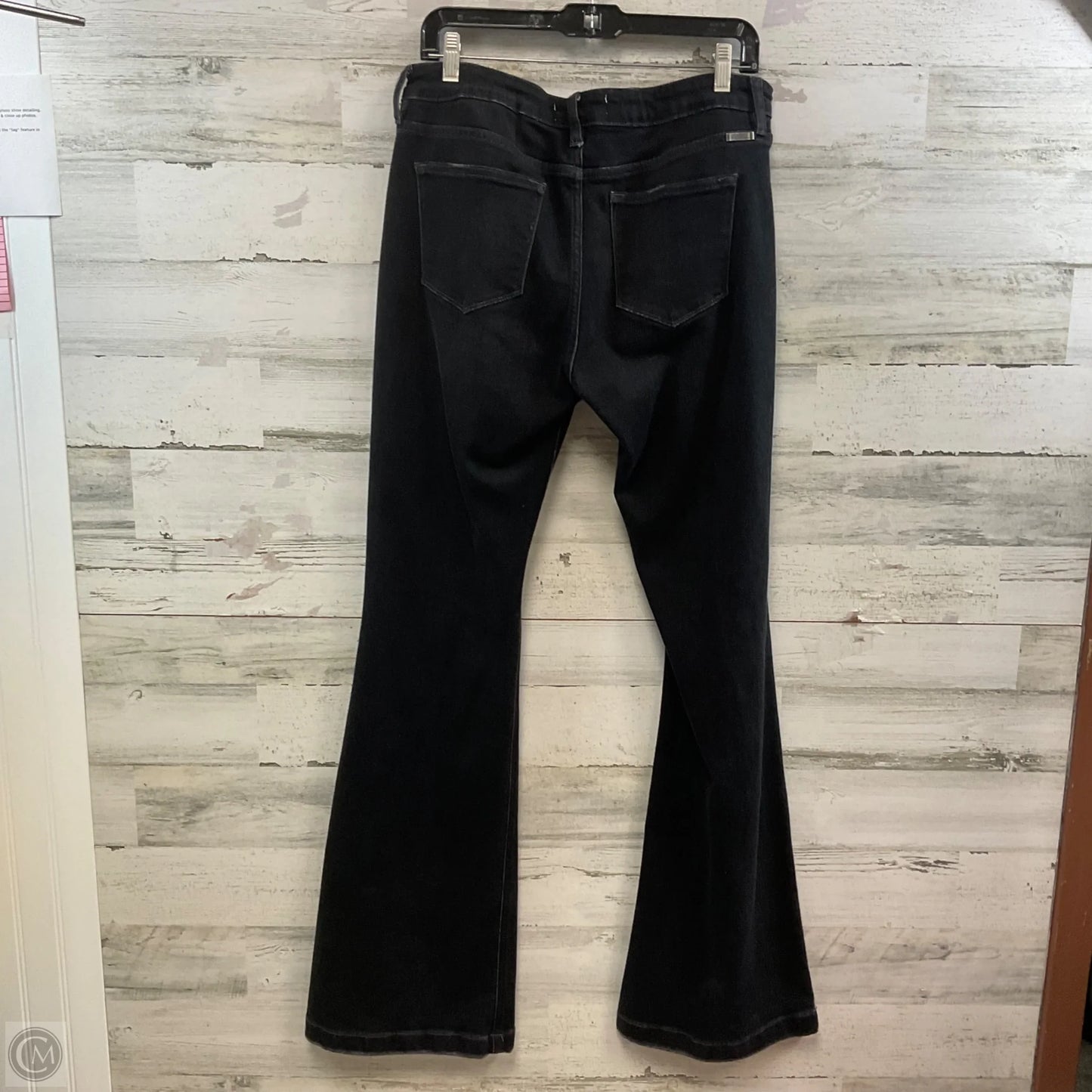 Jeans Wide Leg By Kancan In Black Denim, Size: 12