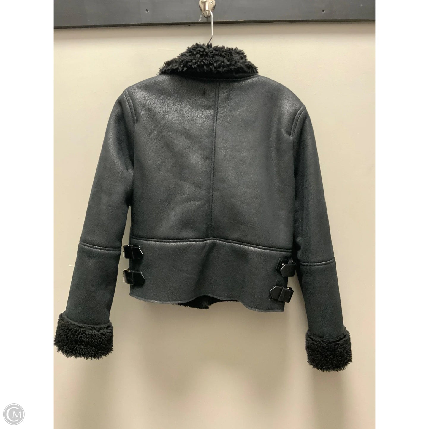 Coat Faux Fur & Sherpa By Love Tree In Black, Size: L