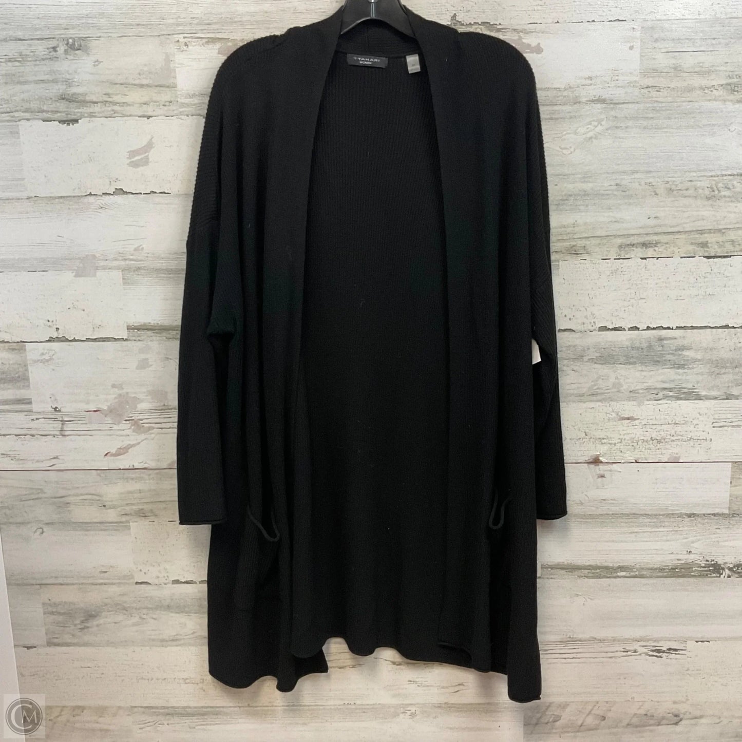 Sweater Cardigan By Tahari By Arthur Levine In Black, Size: 2x