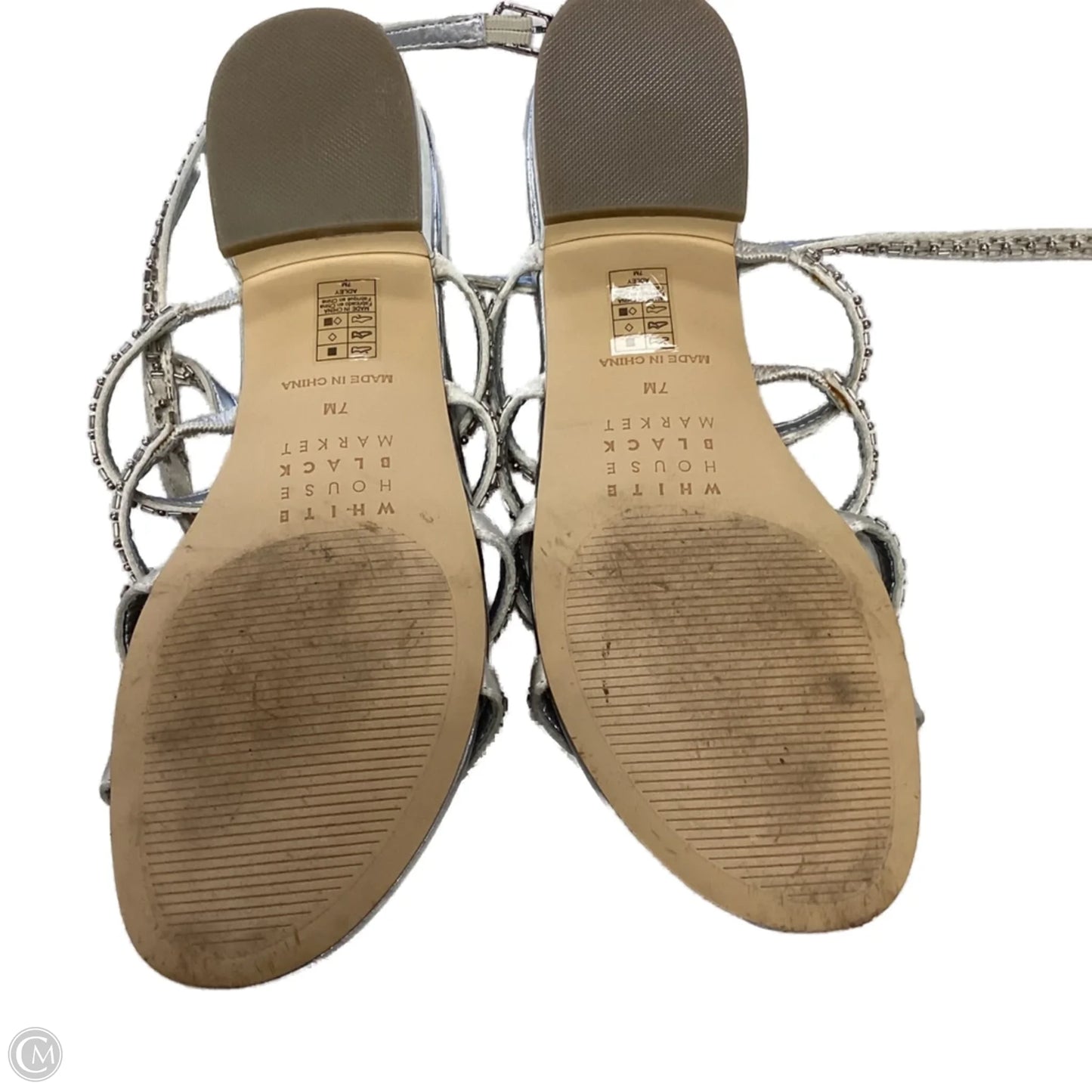 Sandals Flats By White House Black Market In Silver, Size: 7