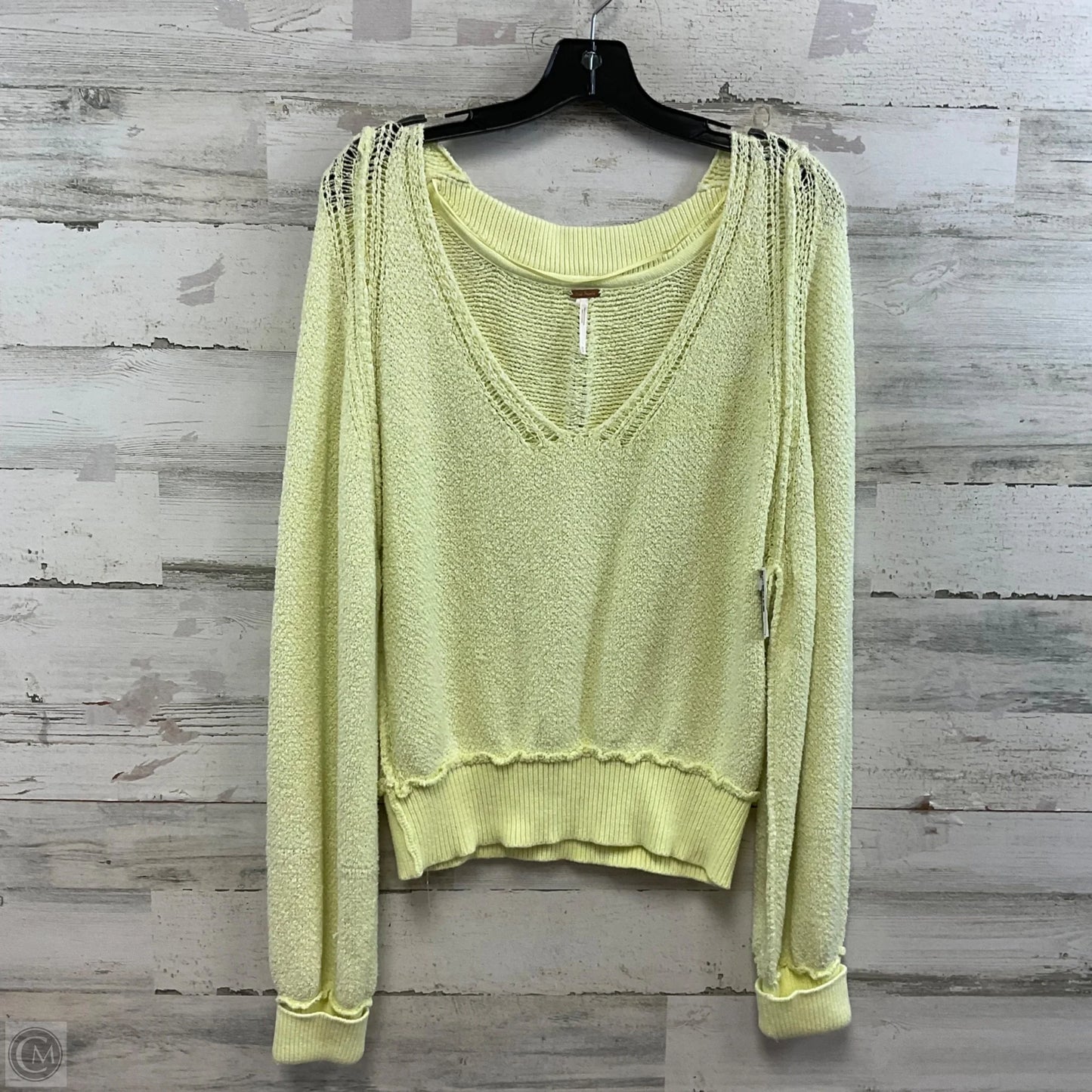 Top Long Sleeve By Free People In Yellow, Size: Xs
