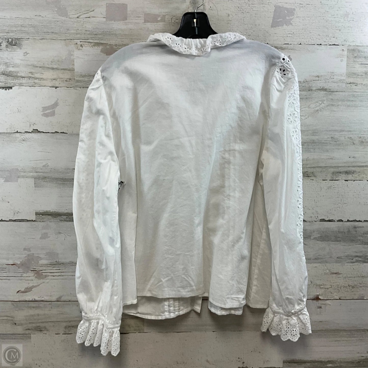 Blouse Long Sleeve By J. Crew In White, Size: L