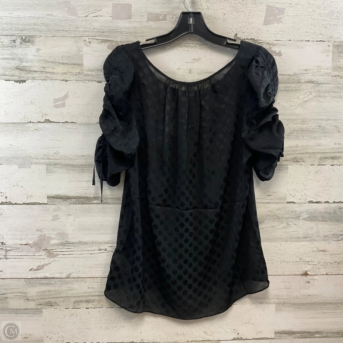 Blouse Short Sleeve By Max Studio In Black, Size: M